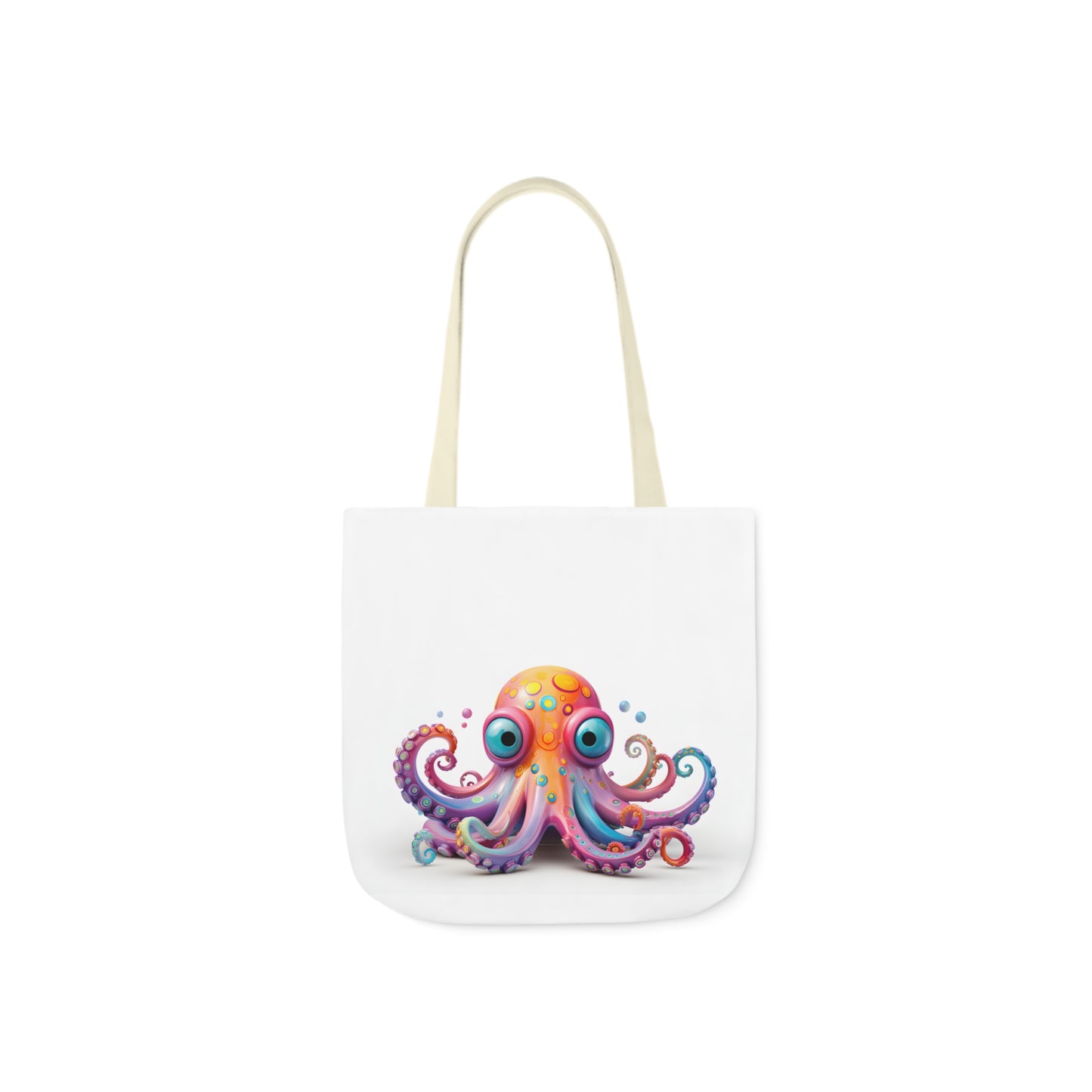 Colorful Octopus Polyester Canvas Tote Bag (AOP)