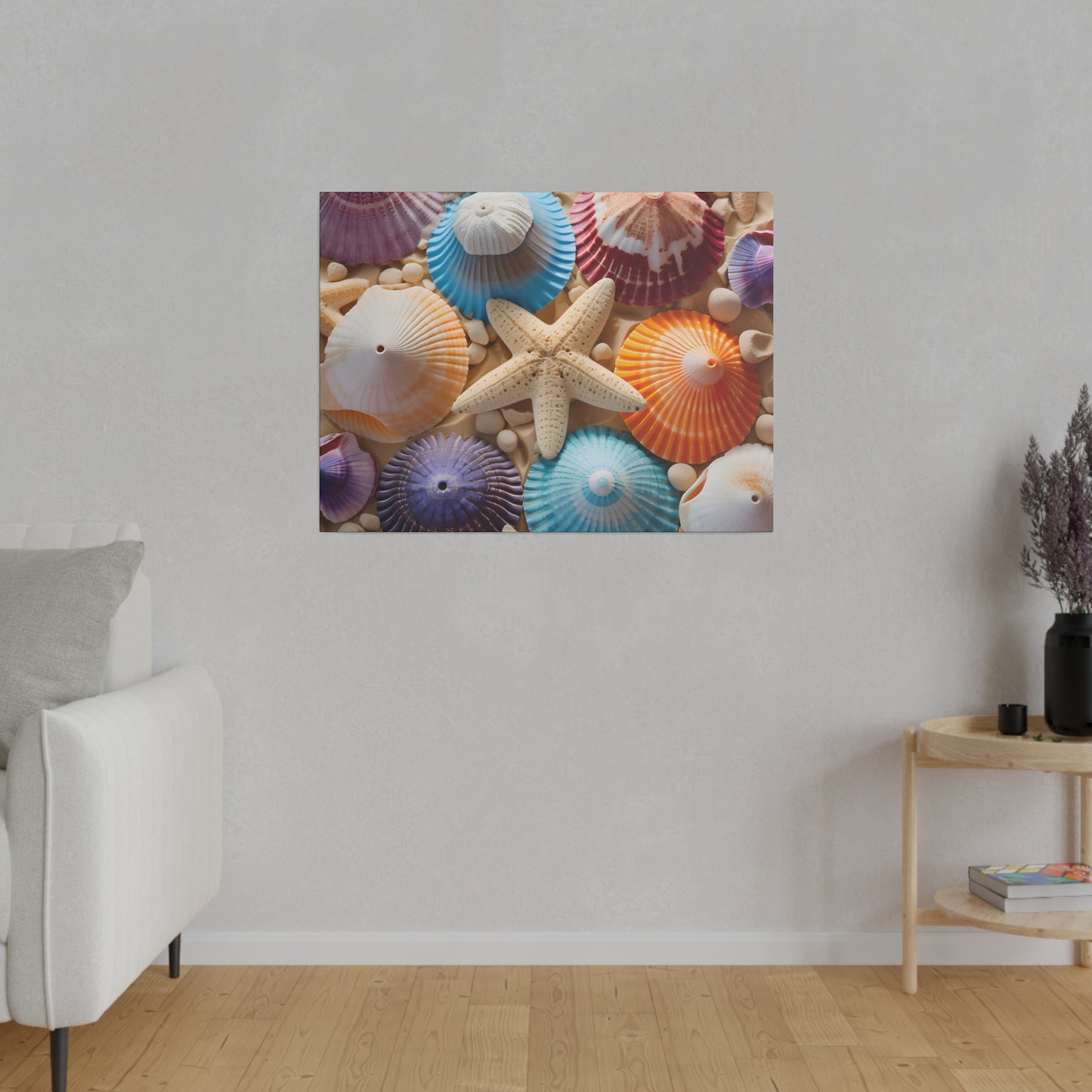 Starfish And Seashells Matte Canvas, Stretched, 0.75" pn004