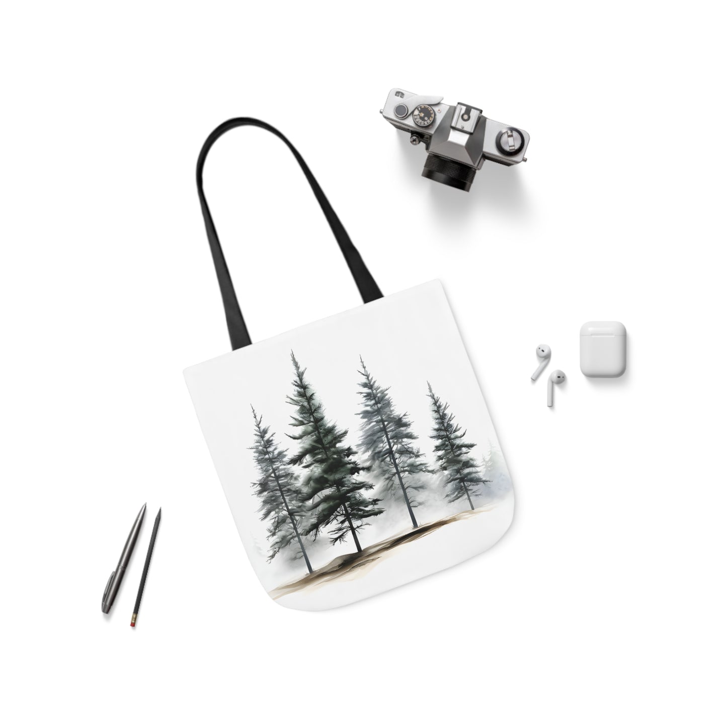 Pine Tree Polyester Canvas Tote Bag (AOP)