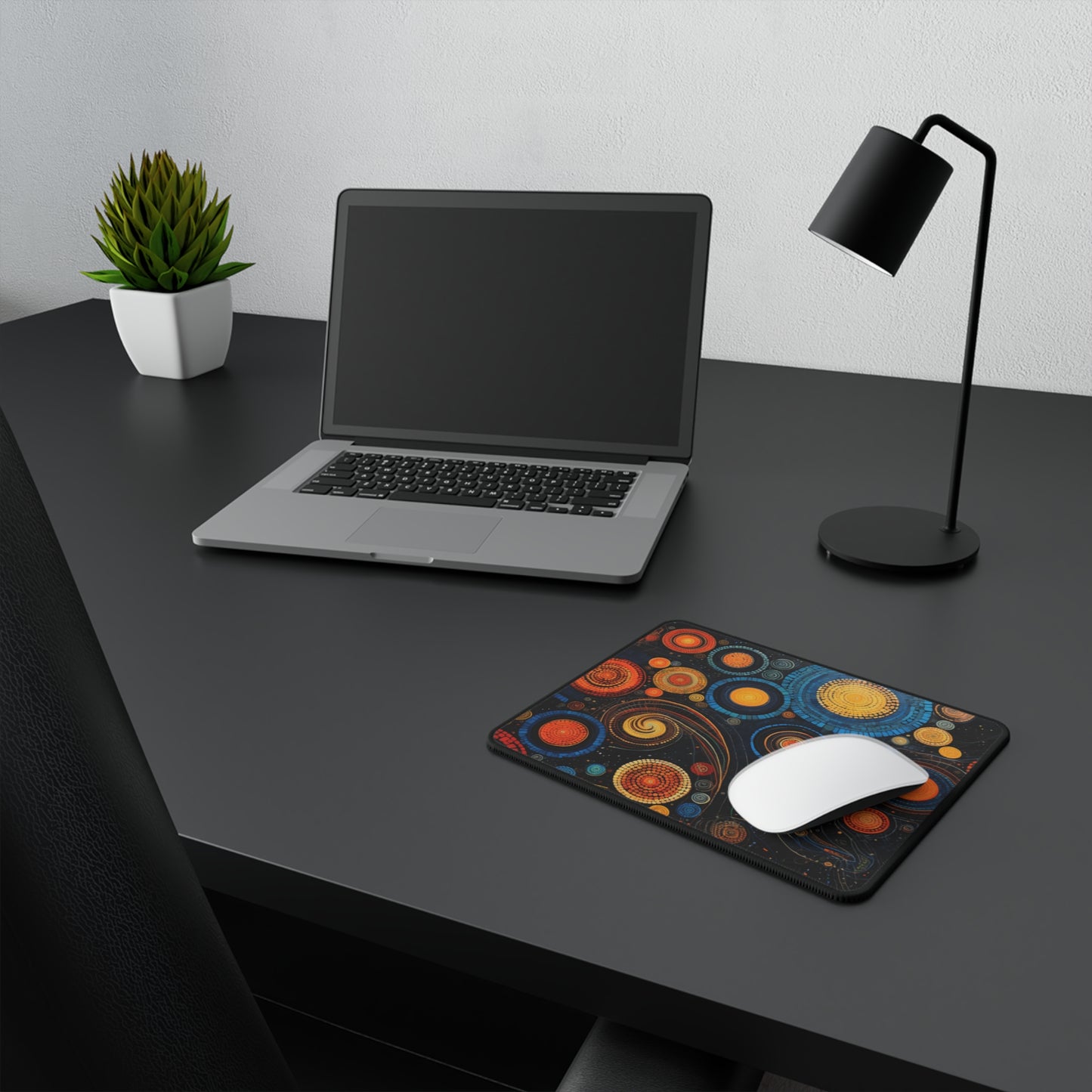 Colorful Circles and Spirals Non-Slip Mouse Pads