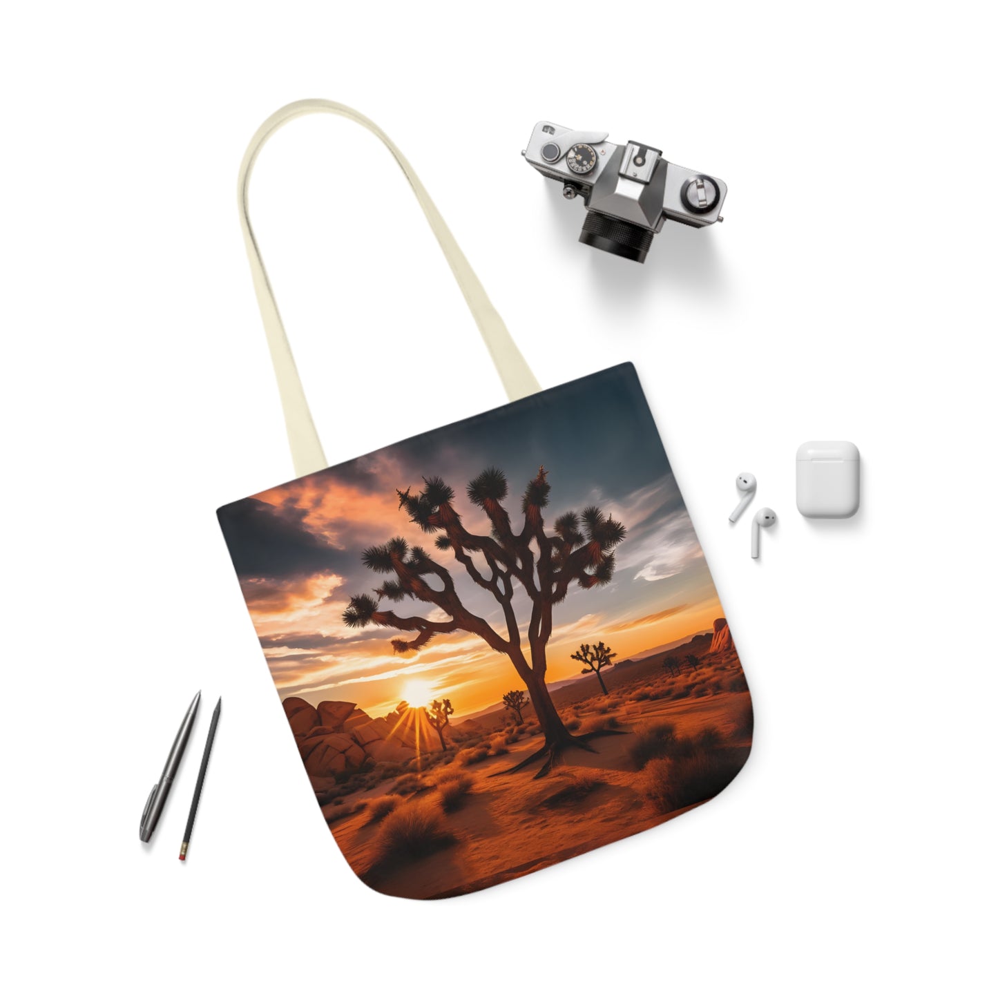 Joshua Tree Polyester Canvas Tote Bag (AOP)