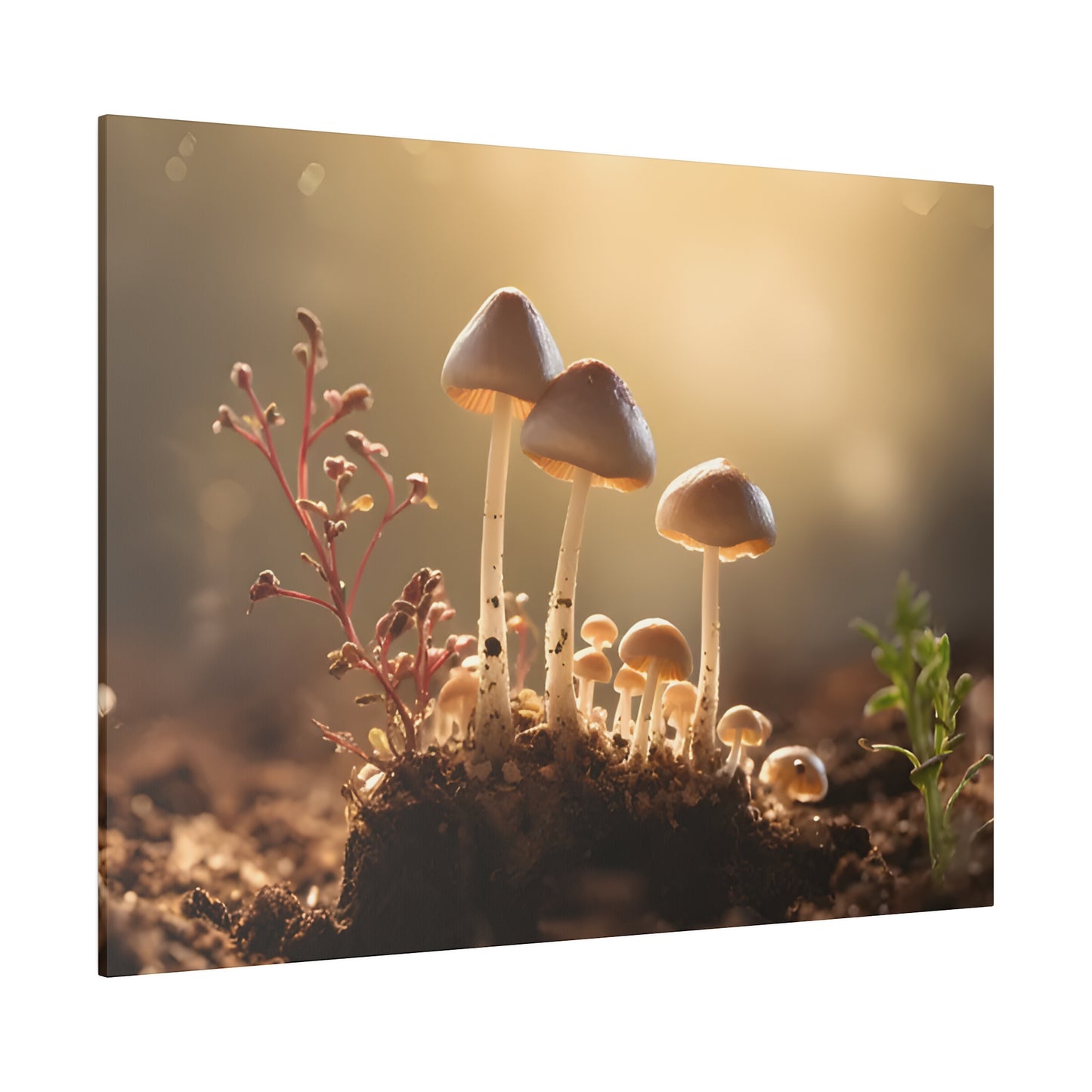 Tiny Mushrooms Matte Canvas, Stretched, 0.75" pn025
