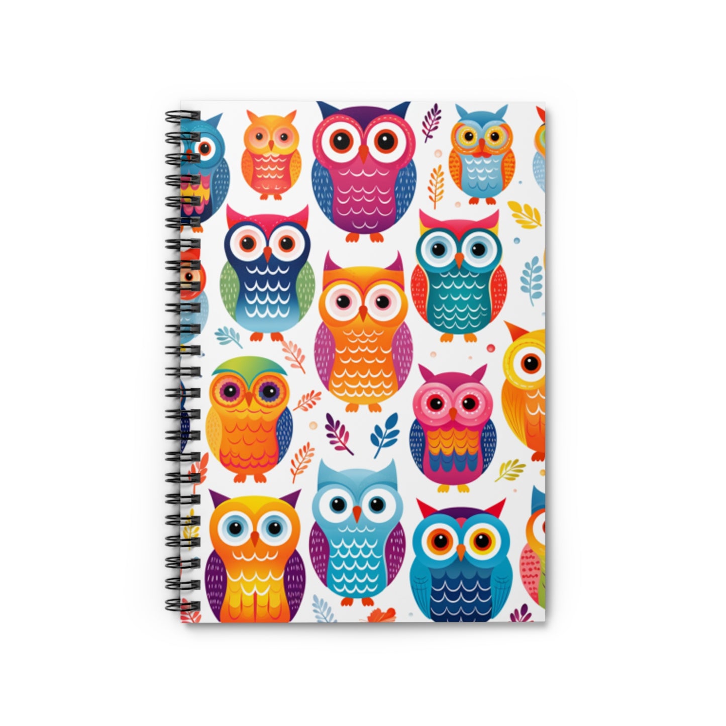 Colorful Owl Spiral Notebook - Ruled Line