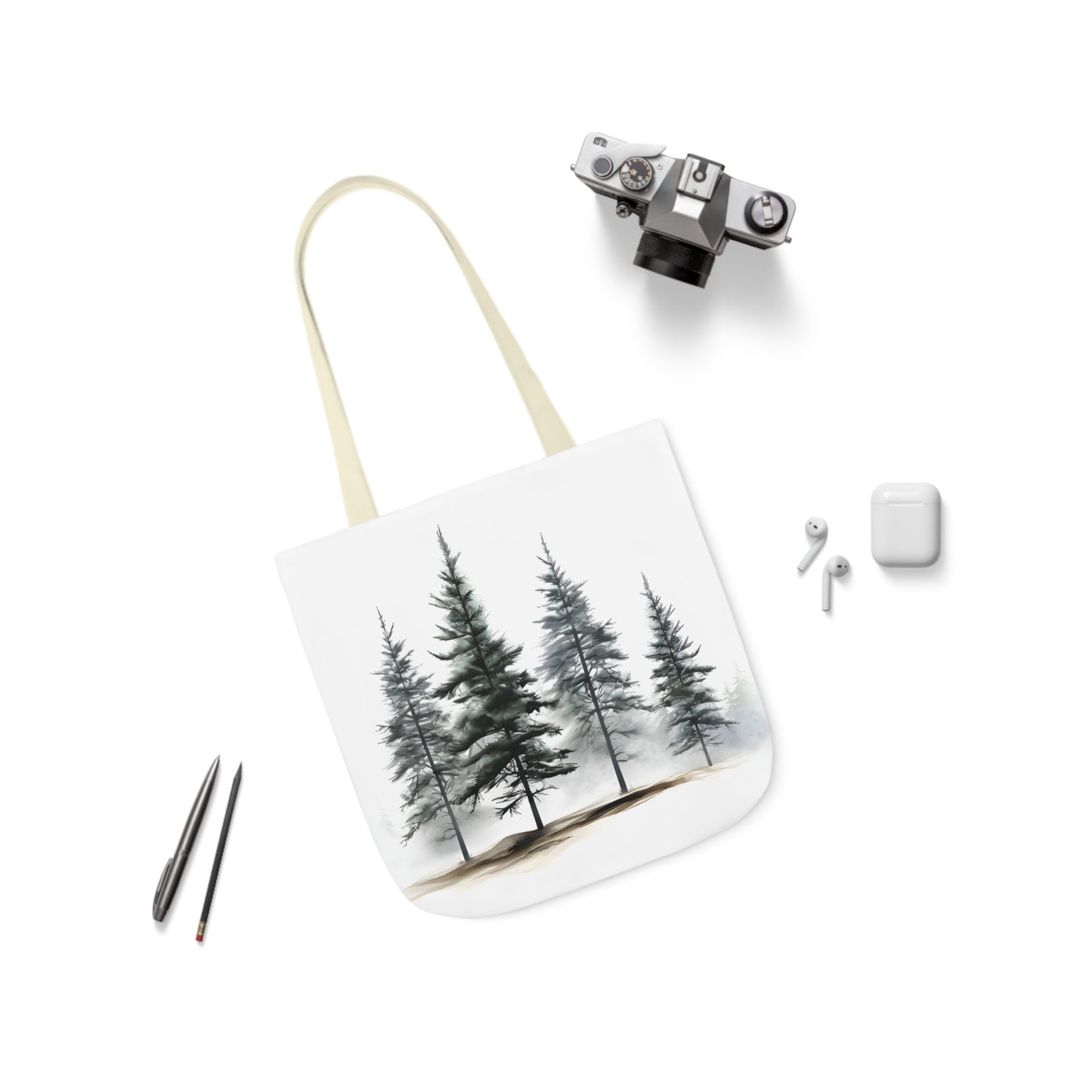 Pine Tree Polyester Canvas Tote Bag (AOP)