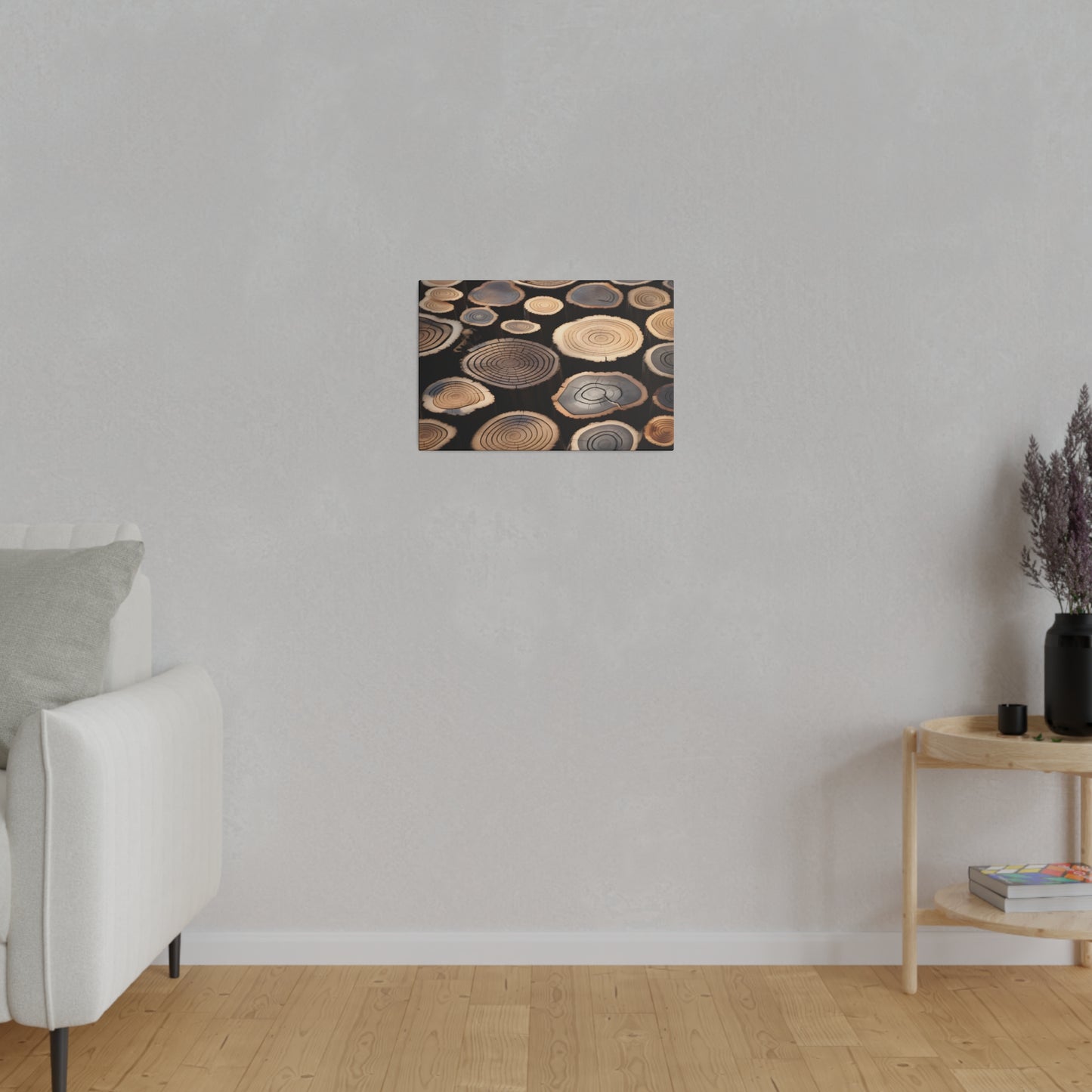 Wood Round Matte Canvas, Stretched, 0.75" pn015