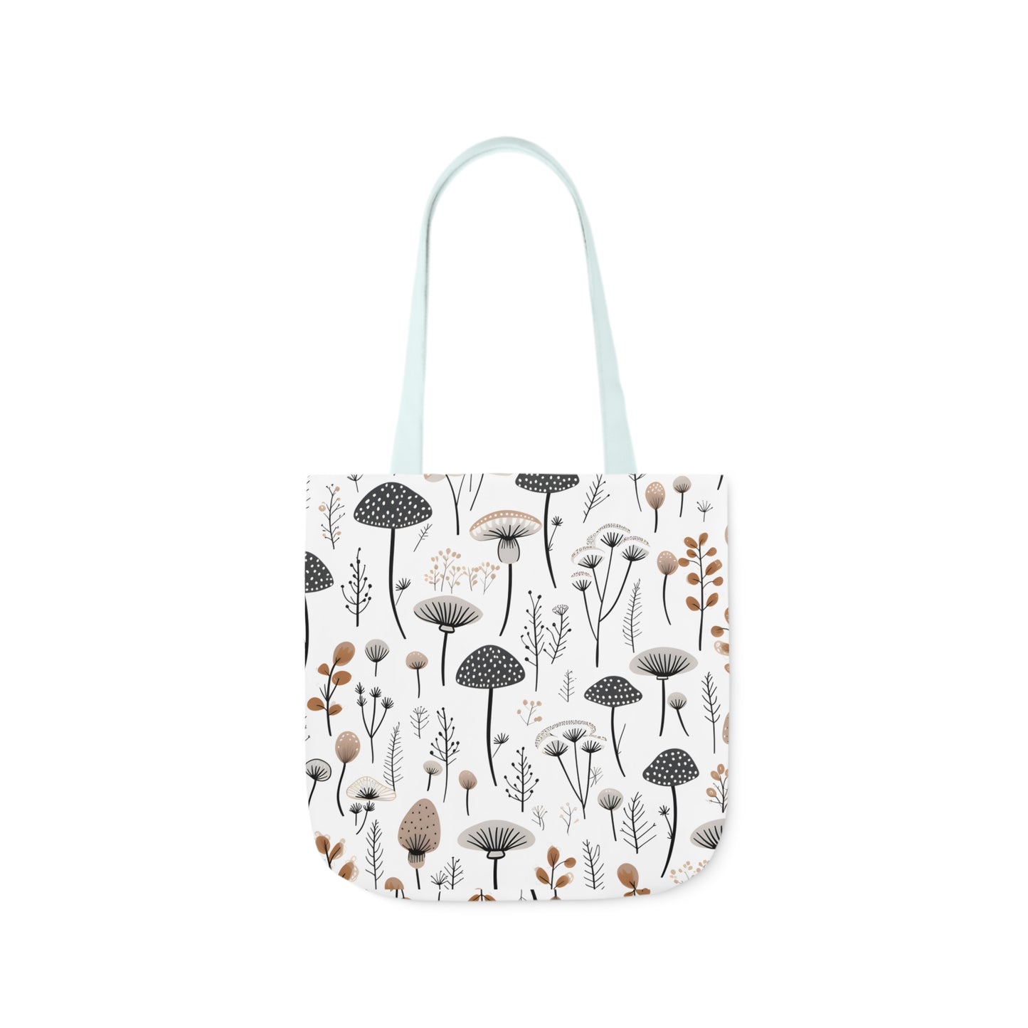 Plants and Mushrooms Polyester Canvas Tote Bag (AOP)