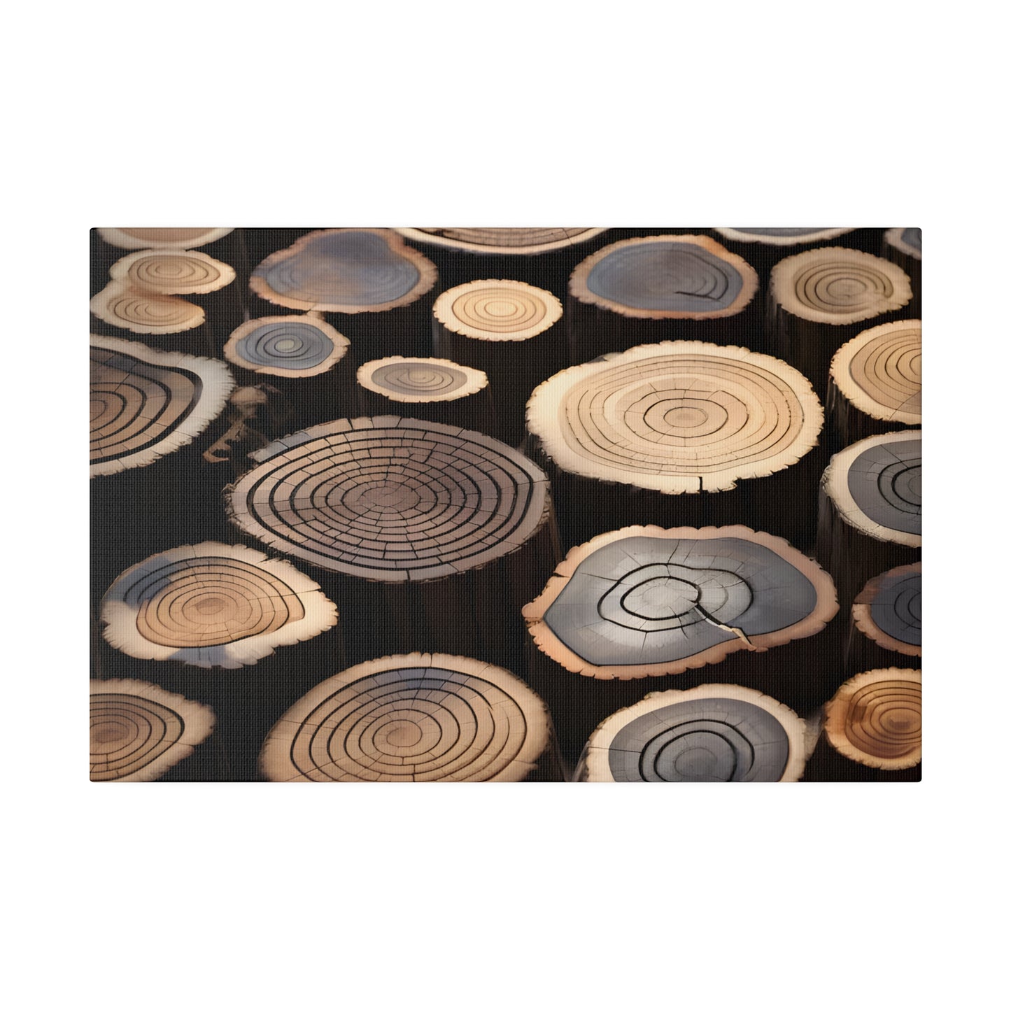 Wood Round Matte Canvas, Stretched, 0.75" pn015