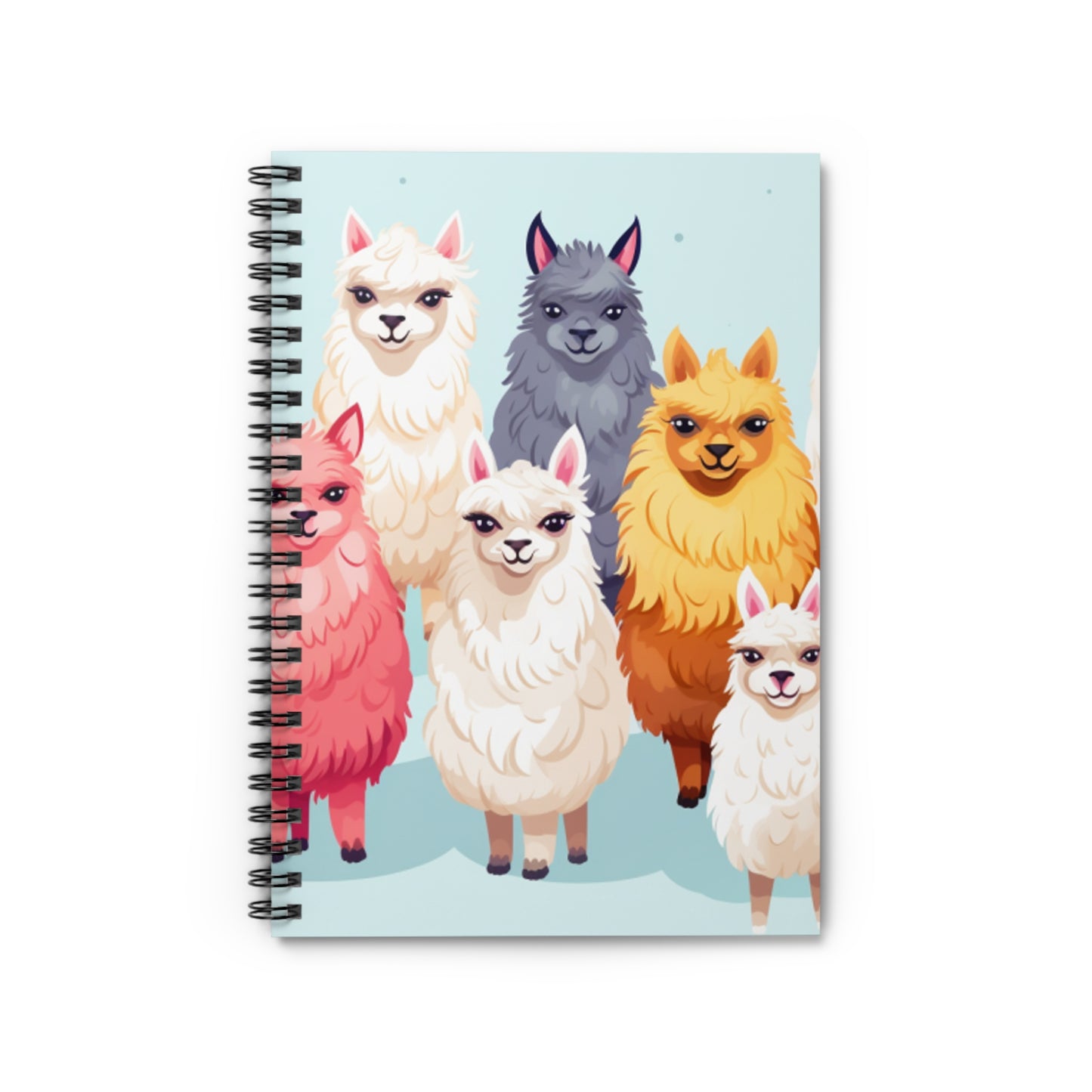 Colorful Llama Spiral Notebook - Ruled Line