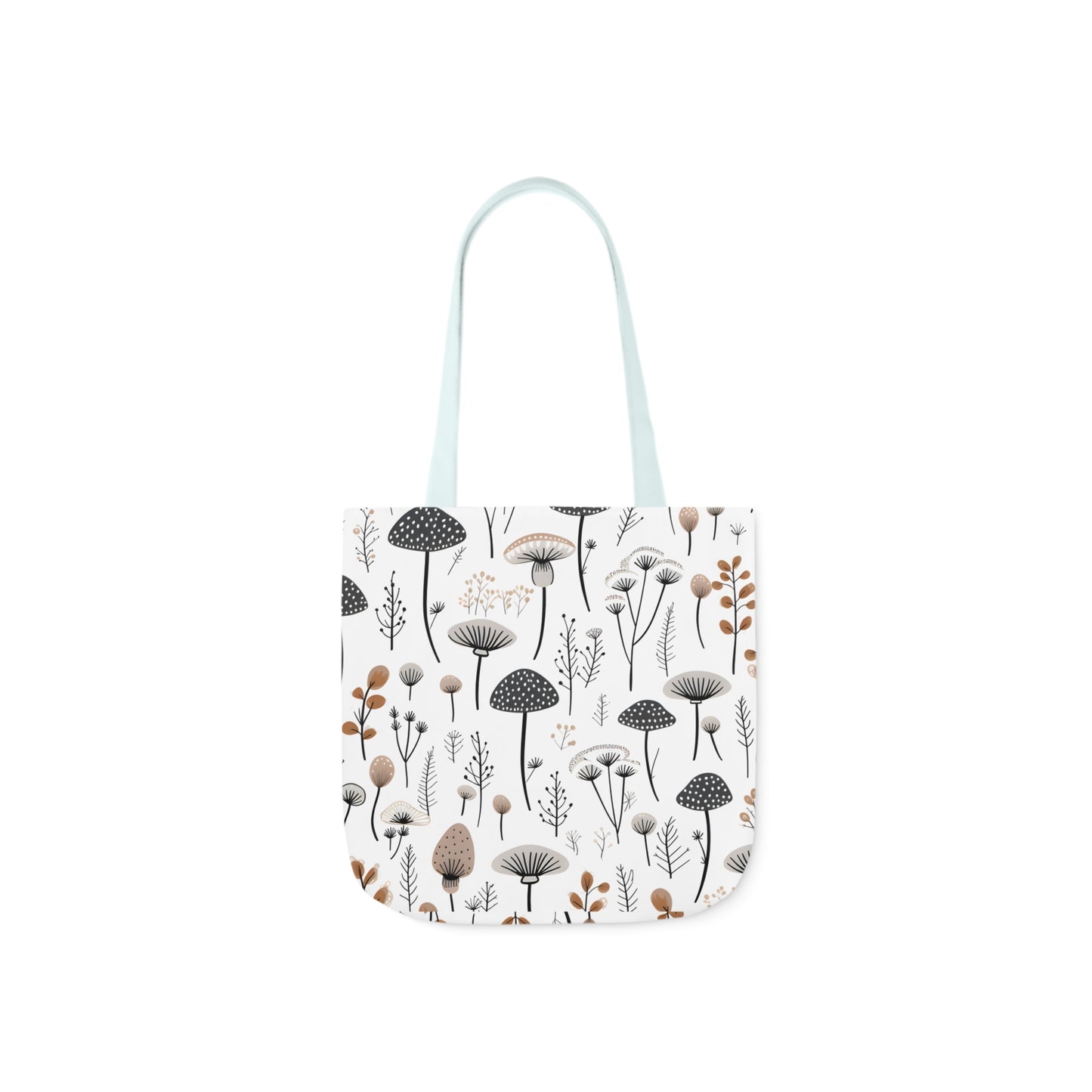 Plants and Mushrooms Polyester Canvas Tote Bag (AOP)