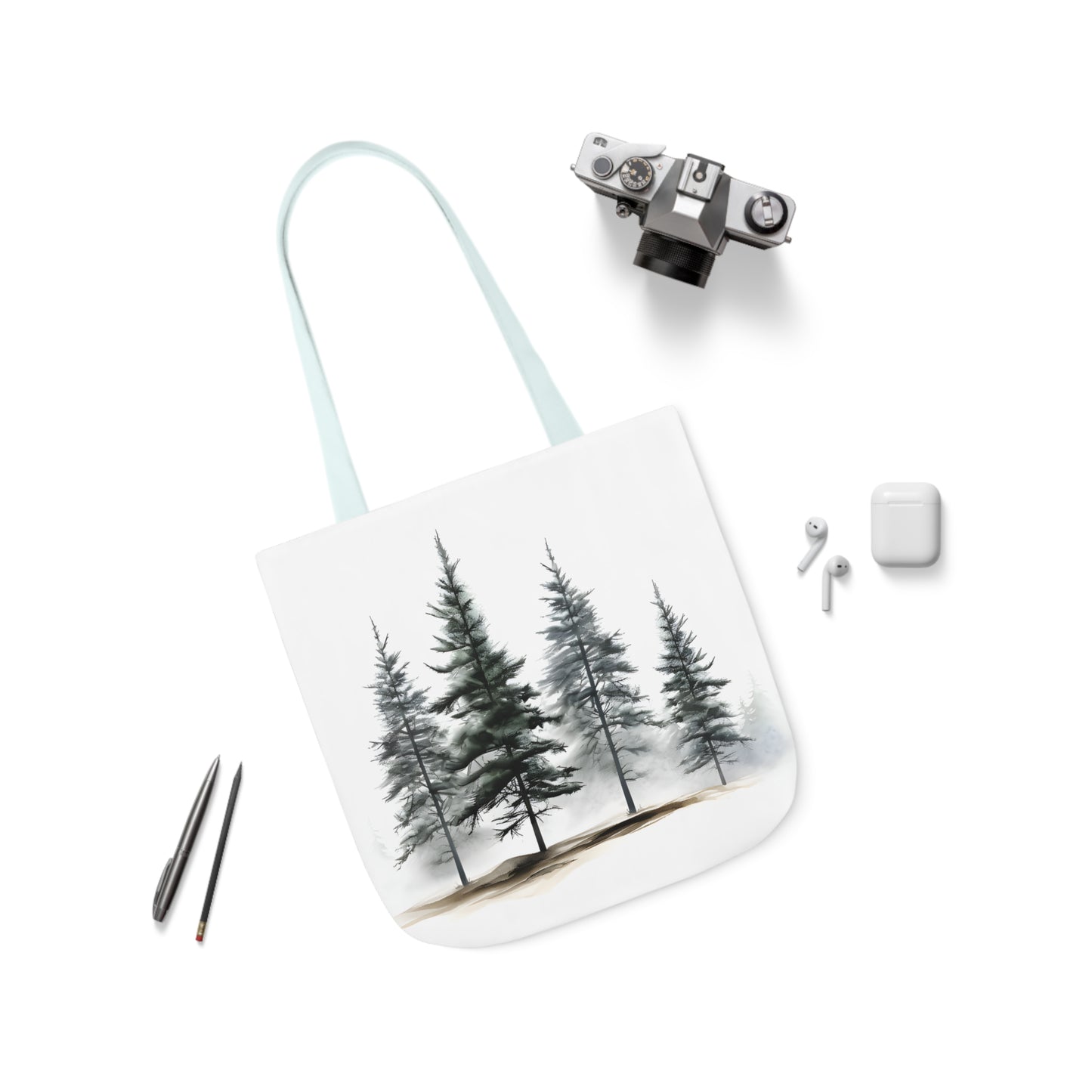 Pine Tree Polyester Canvas Tote Bag (AOP)