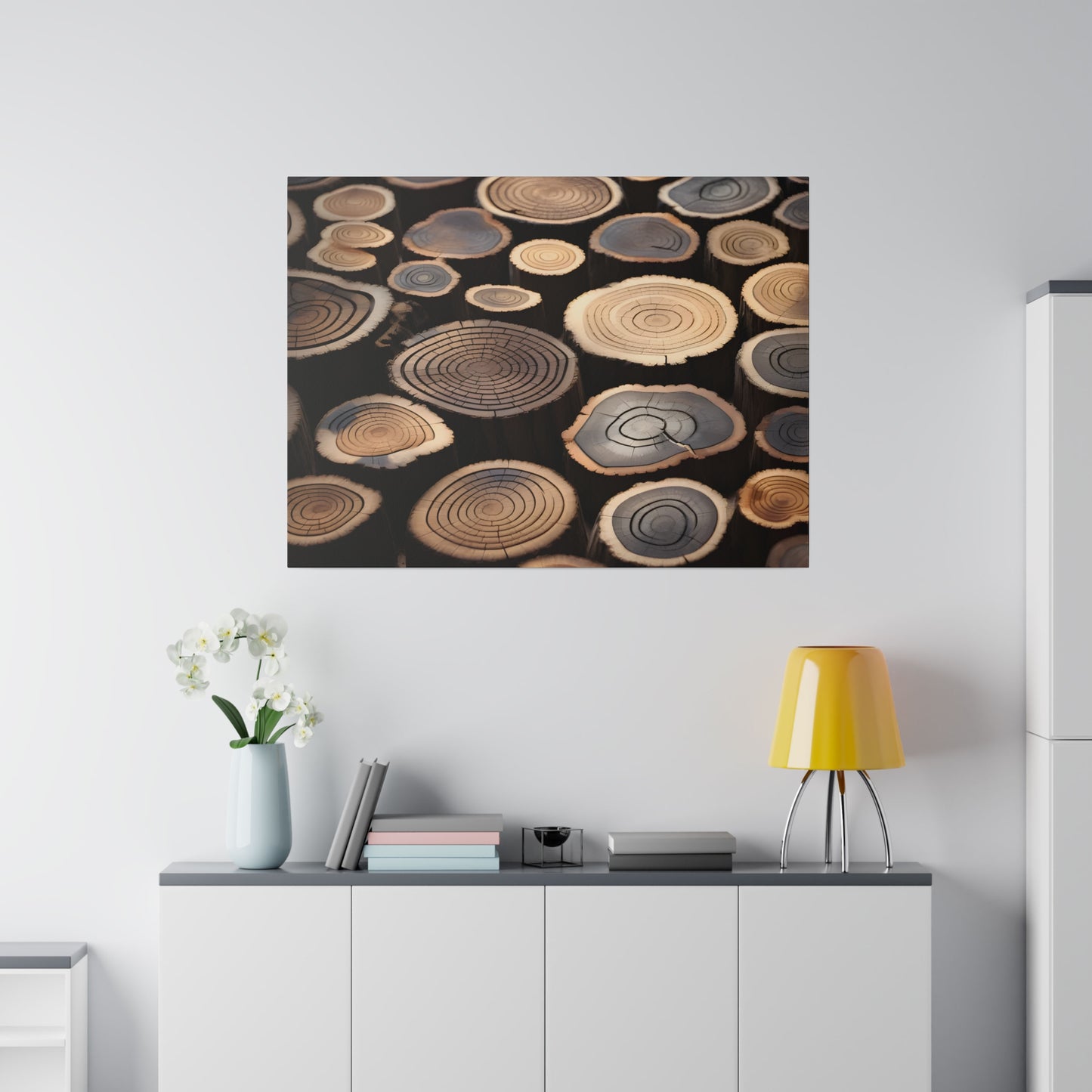 Wood Round Matte Canvas, Stretched, 0.75" pn015