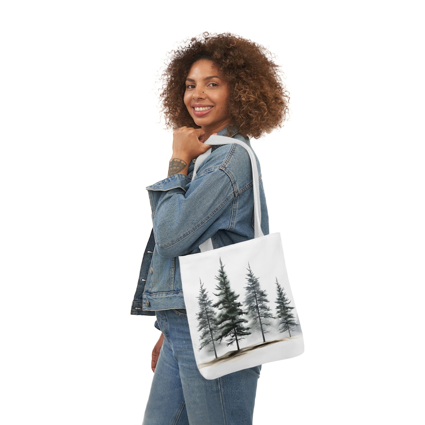 Pine Tree Polyester Canvas Tote Bag (AOP)