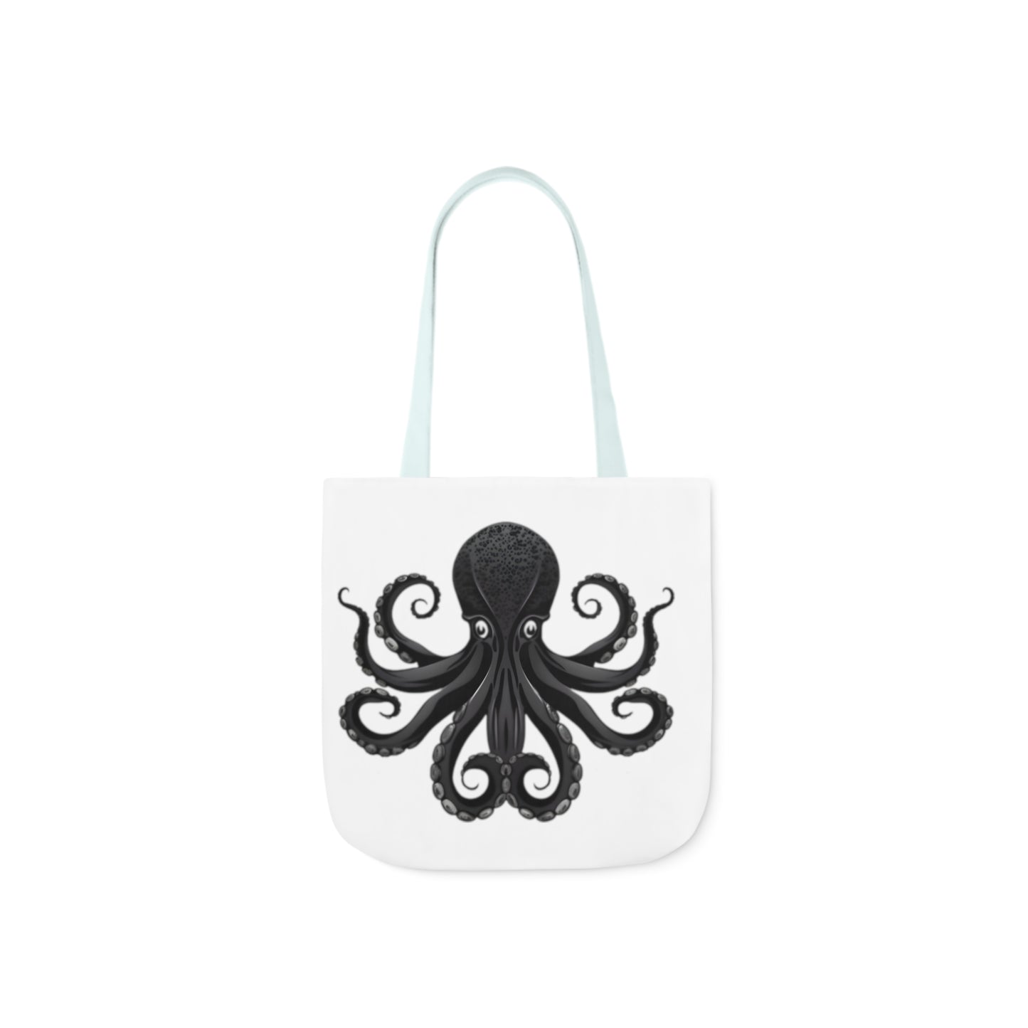 Black Octopus Polyester Canvas Tote Bag (AOP)
