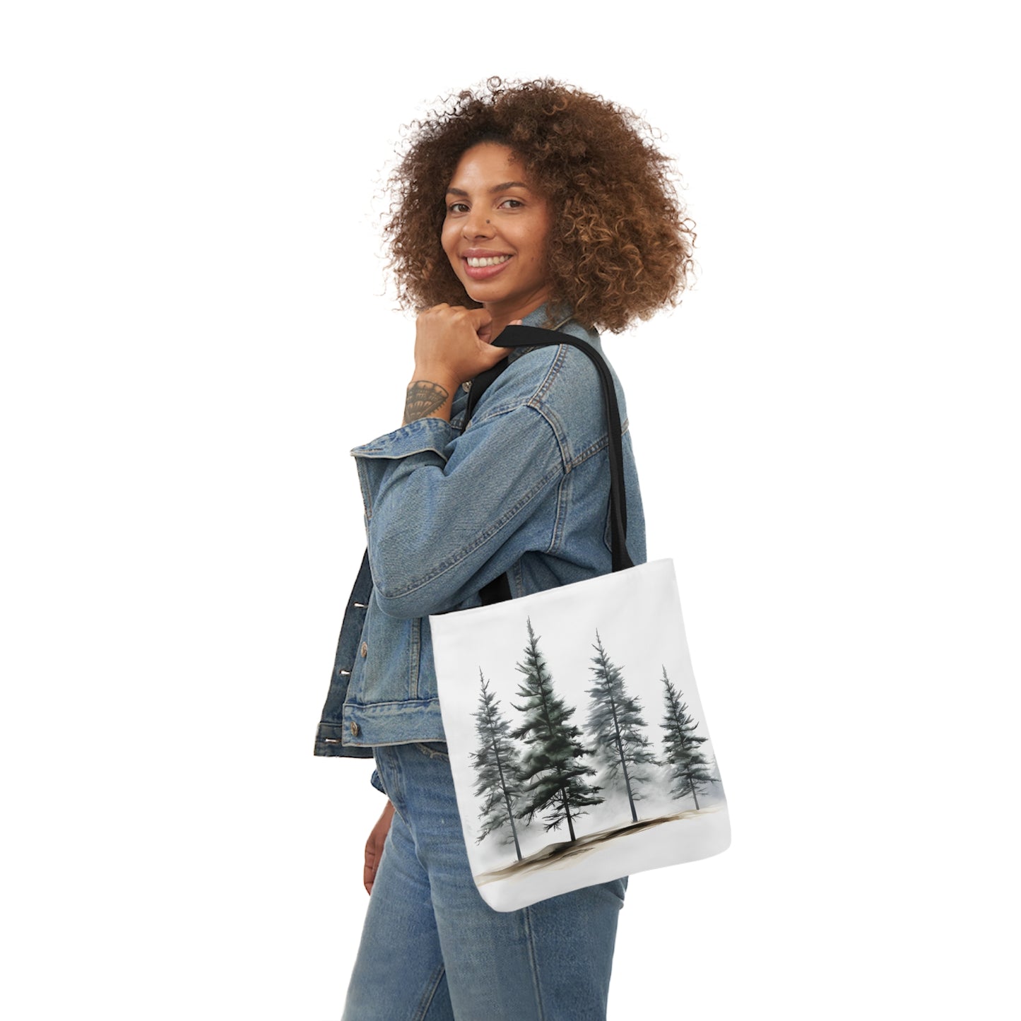 Pine Tree Polyester Canvas Tote Bag (AOP)