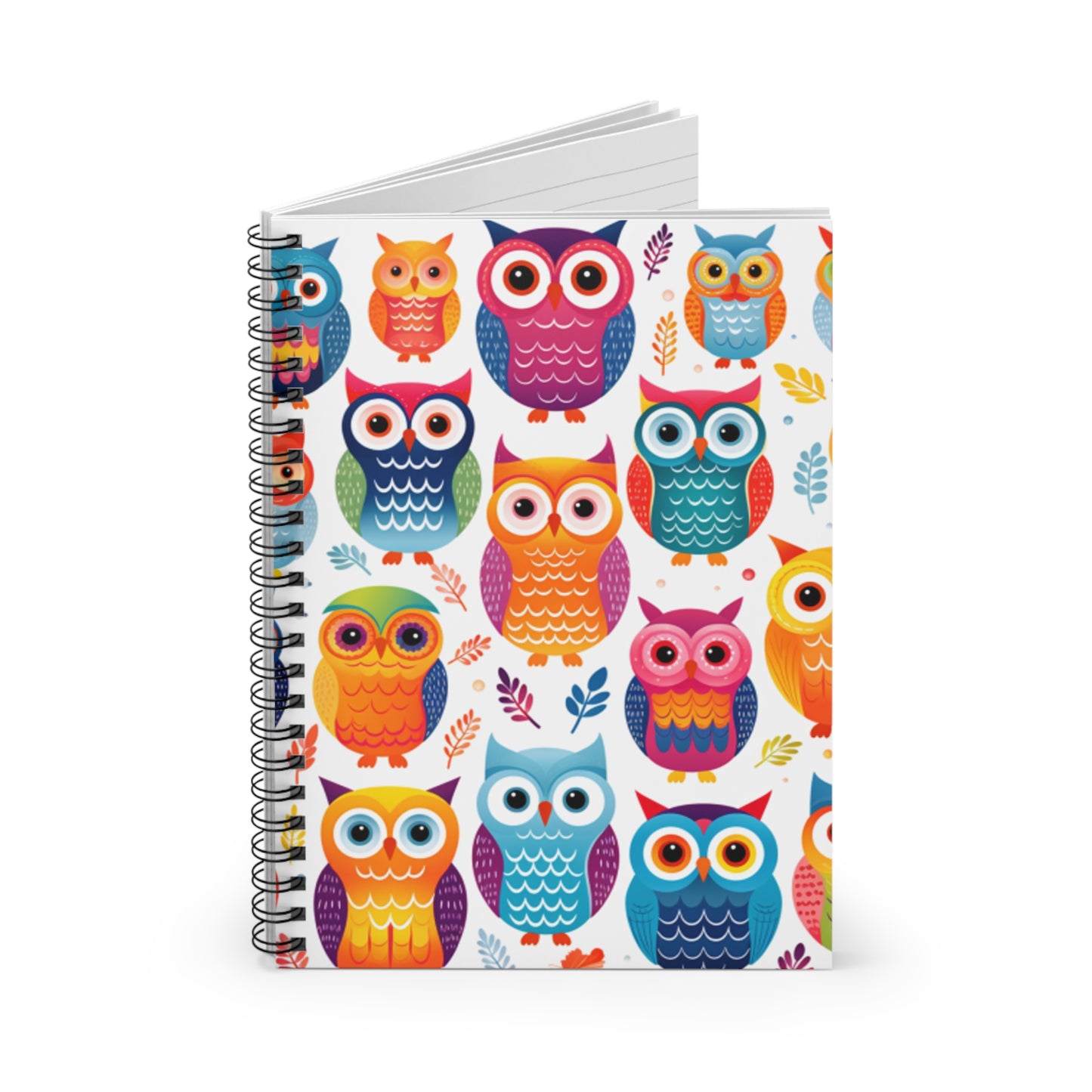 Colorful Owl Spiral Notebook - Ruled Line