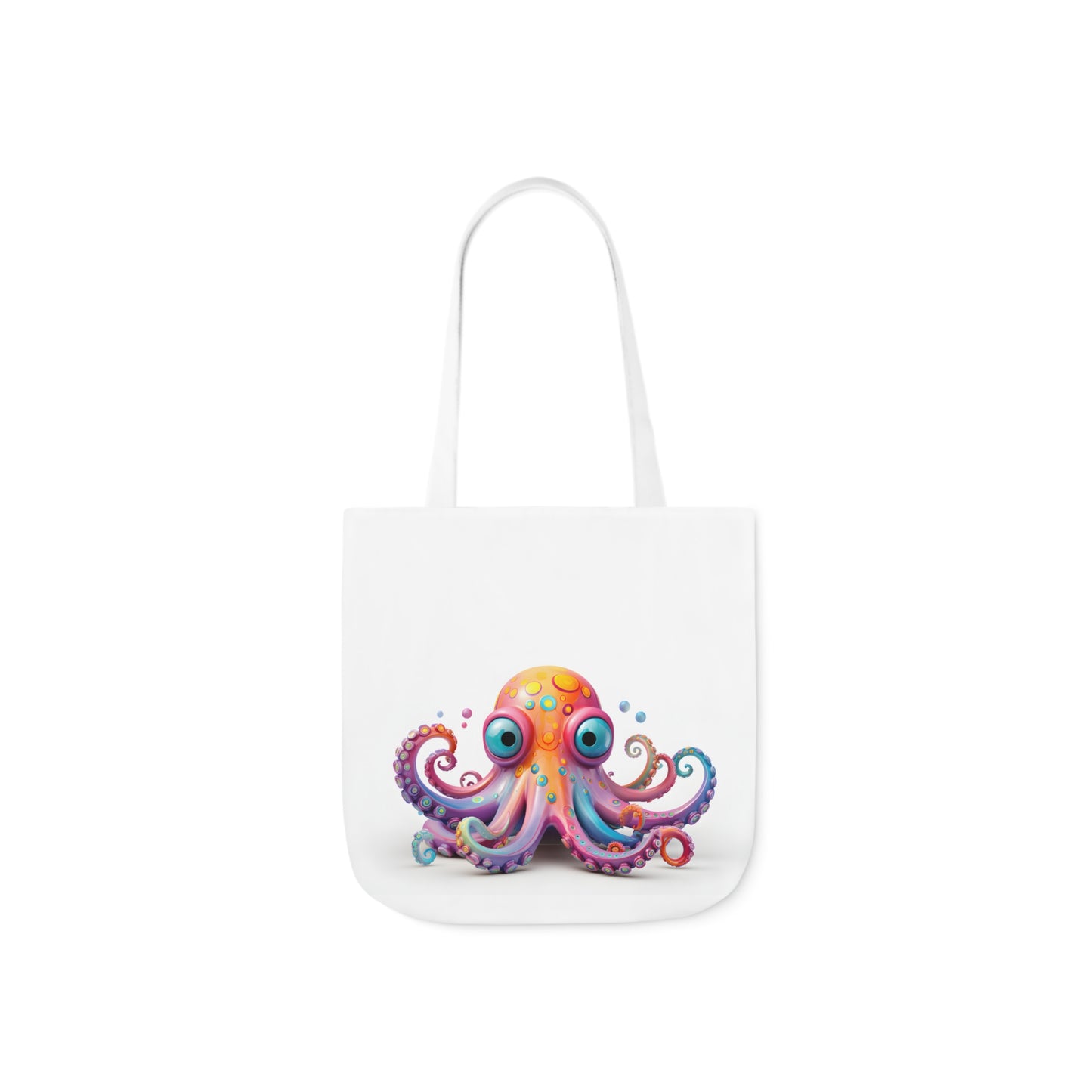 Colorful Octopus Polyester Canvas Tote Bag (AOP)