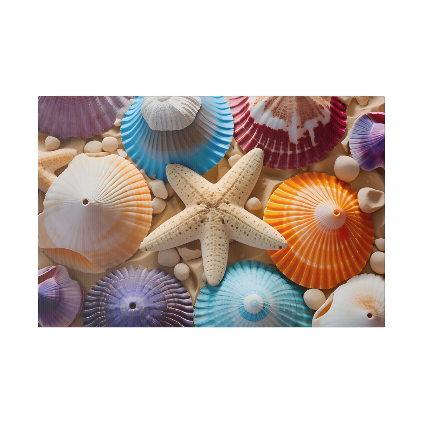 Starfish And Seashells Matte Canvas, Stretched, 0.75" pn004