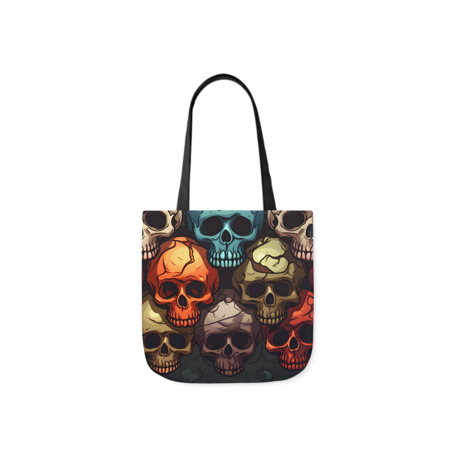 Colorful Skull Polyester Canvas Tote Bag (AOP)