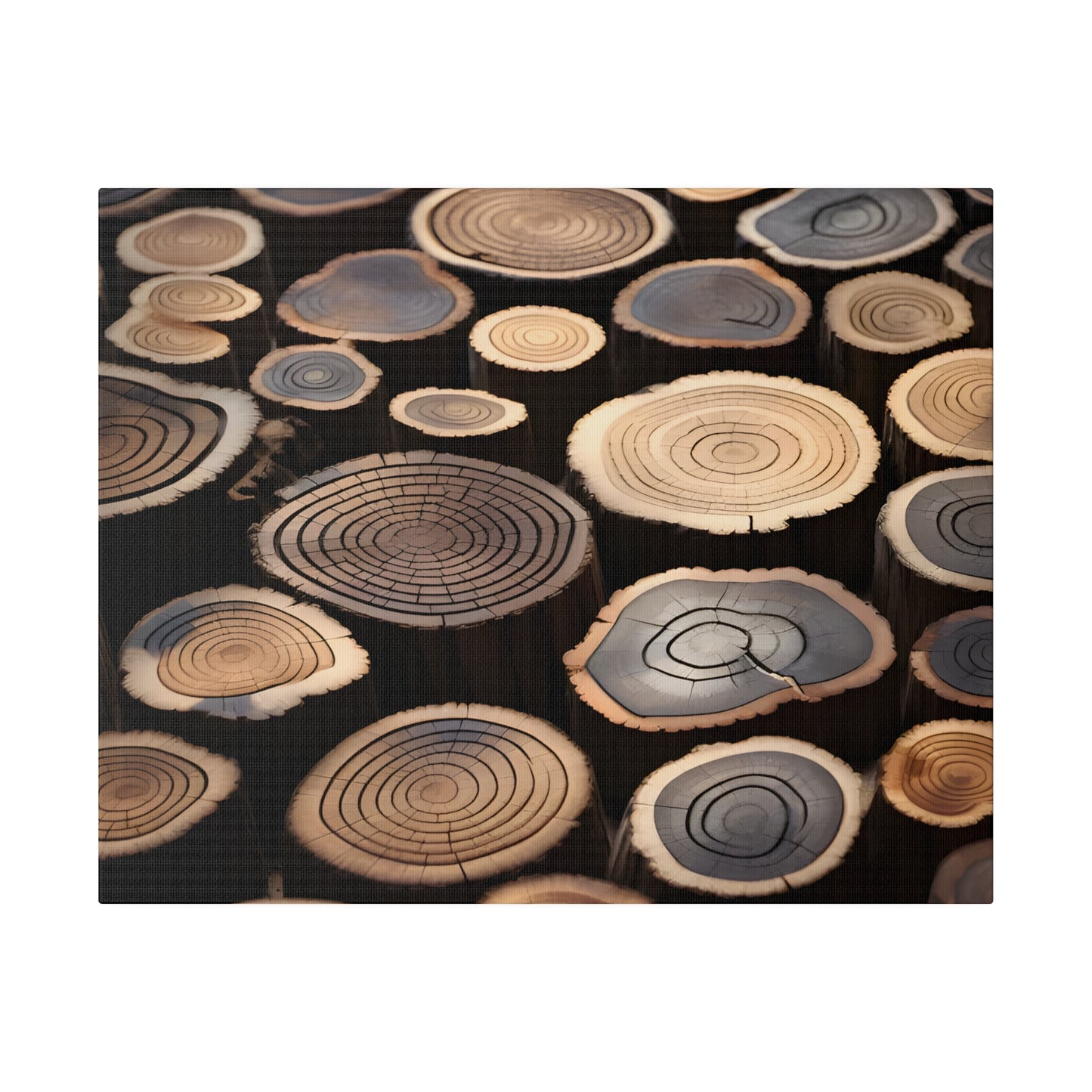 Wood Round Matte Canvas, Stretched, 0.75" pn015