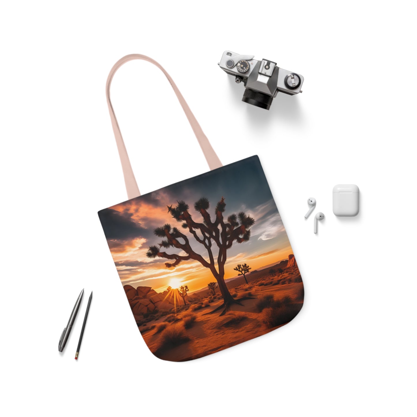 Joshua Tree Polyester Canvas Tote Bag (AOP)