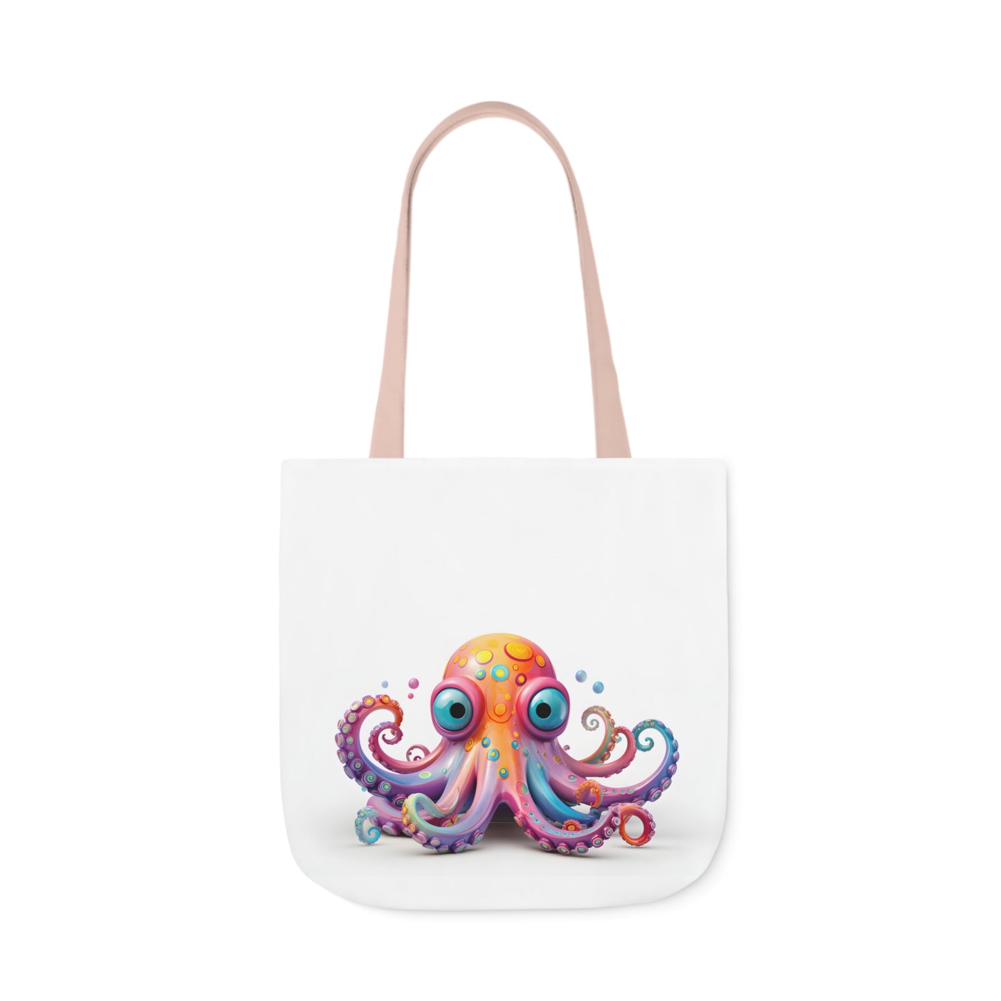Colorful Octopus Polyester Canvas Tote Bag (AOP)