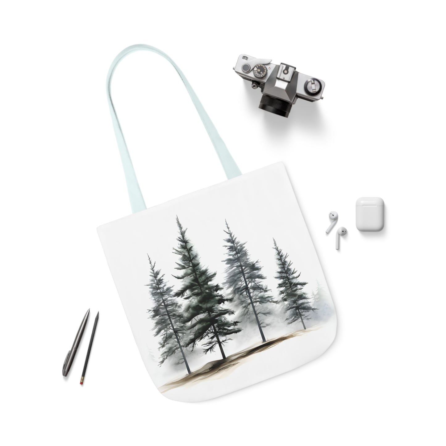 Pine Tree Polyester Canvas Tote Bag (AOP)