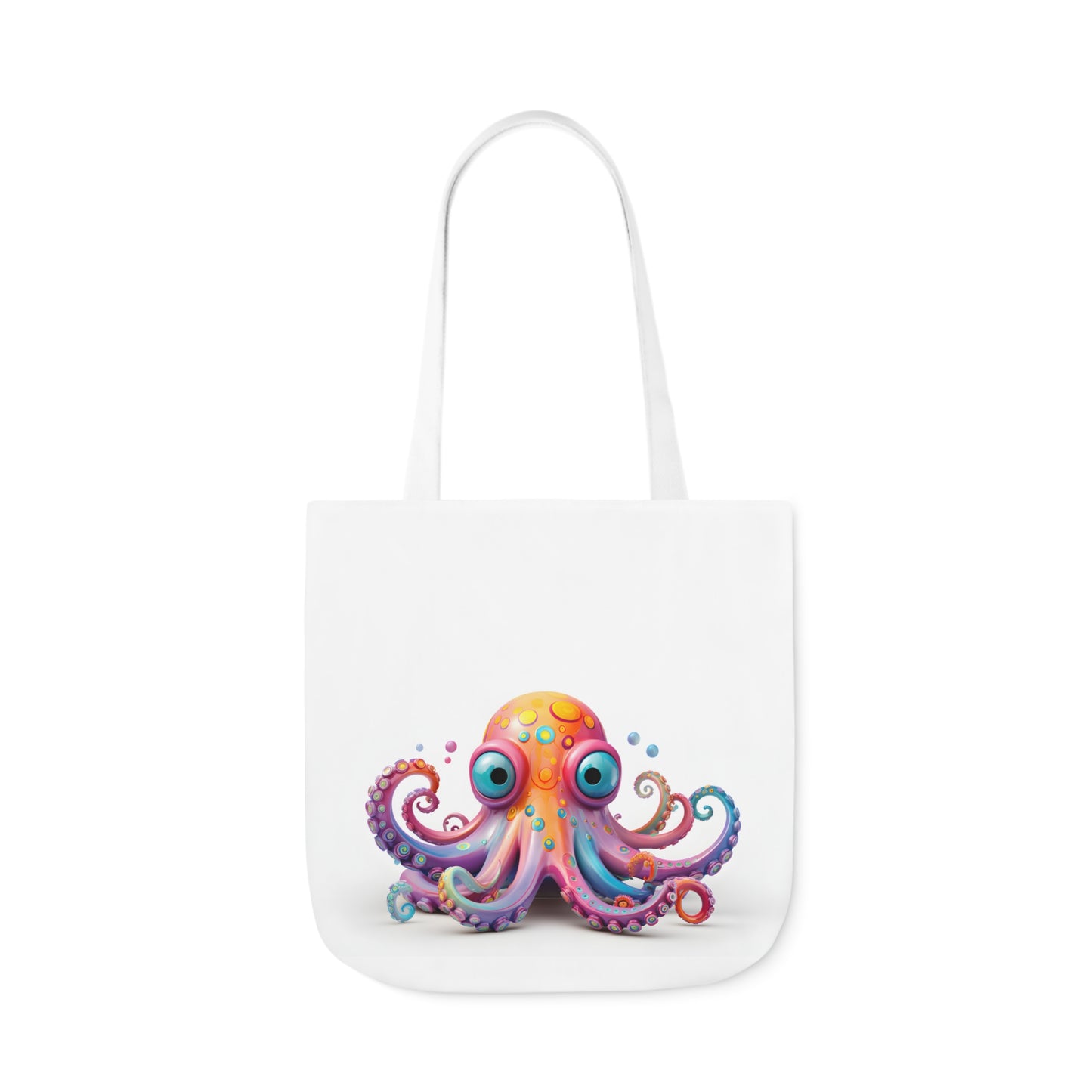 Colorful Octopus Polyester Canvas Tote Bag (AOP)