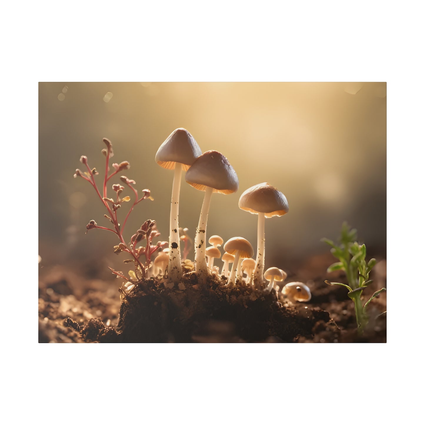 Tiny Mushrooms Matte Canvas, Stretched, 0.75" pn025