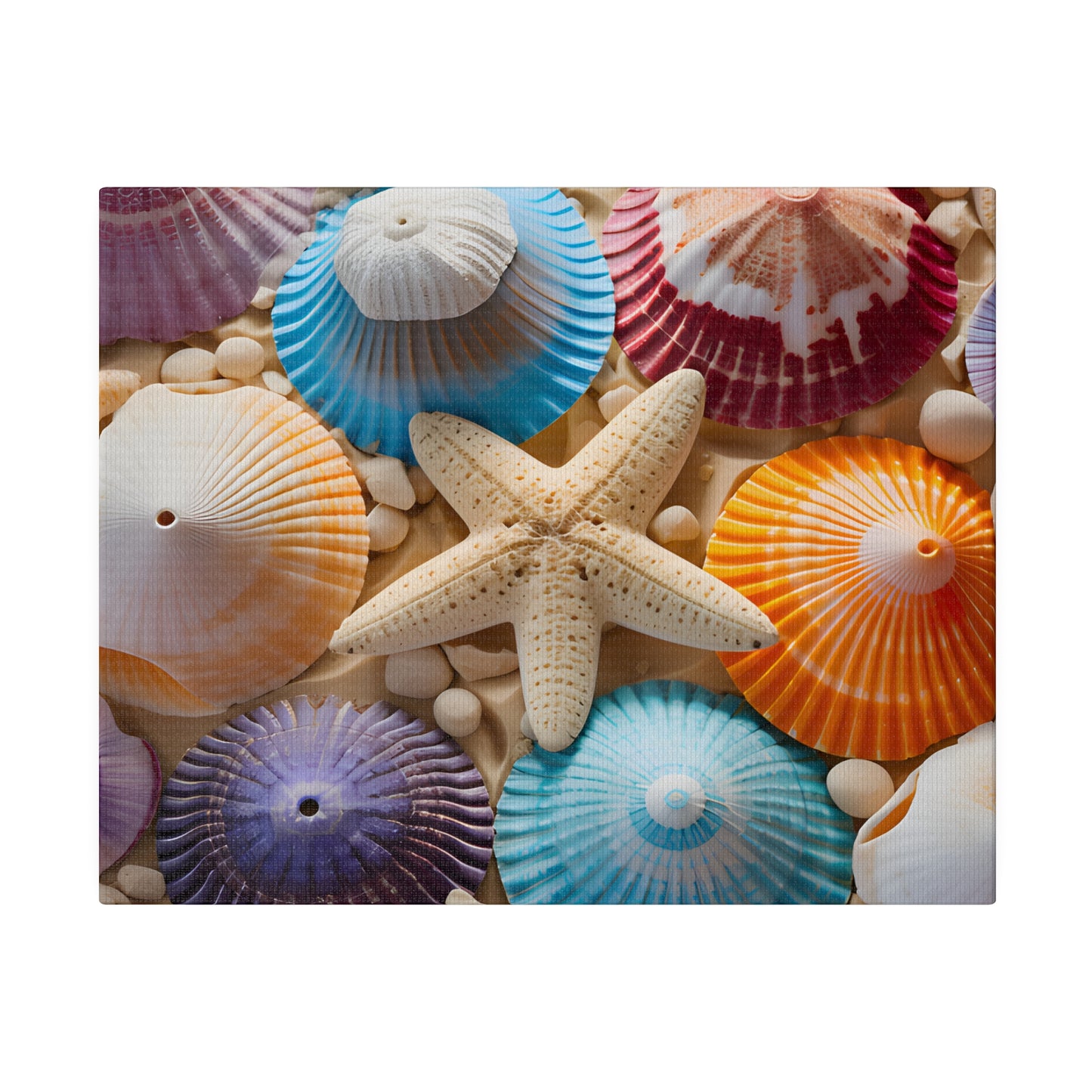 Starfish And Seashells Matte Canvas, Stretched, 0.75" pn004