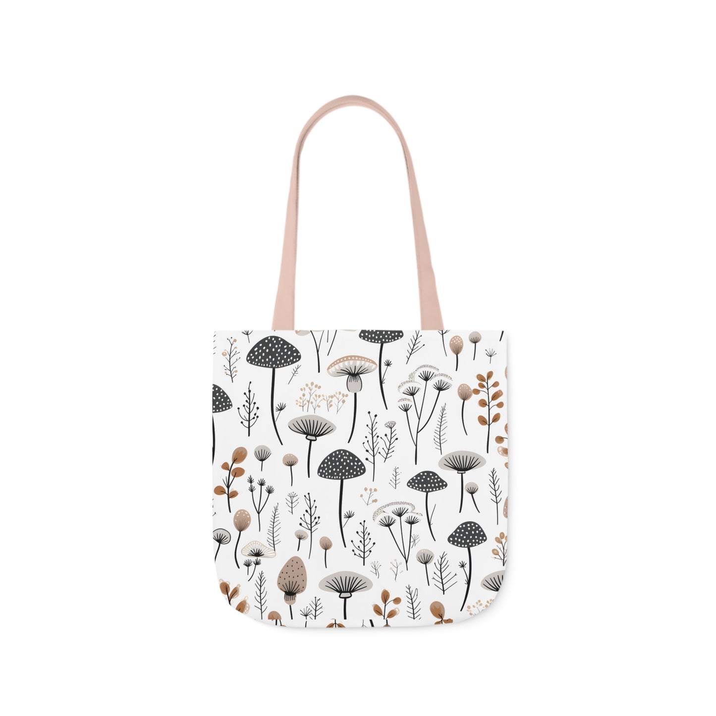 Plants and Mushrooms Polyester Canvas Tote Bag (AOP)