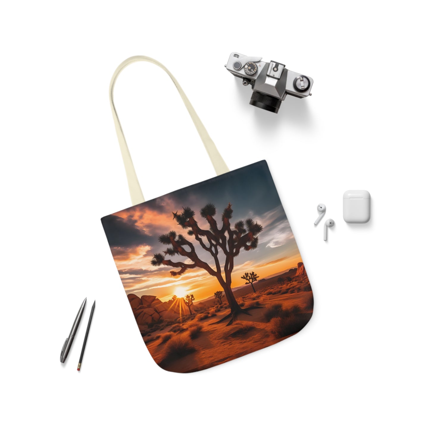 Joshua Tree Polyester Canvas Tote Bag (AOP)