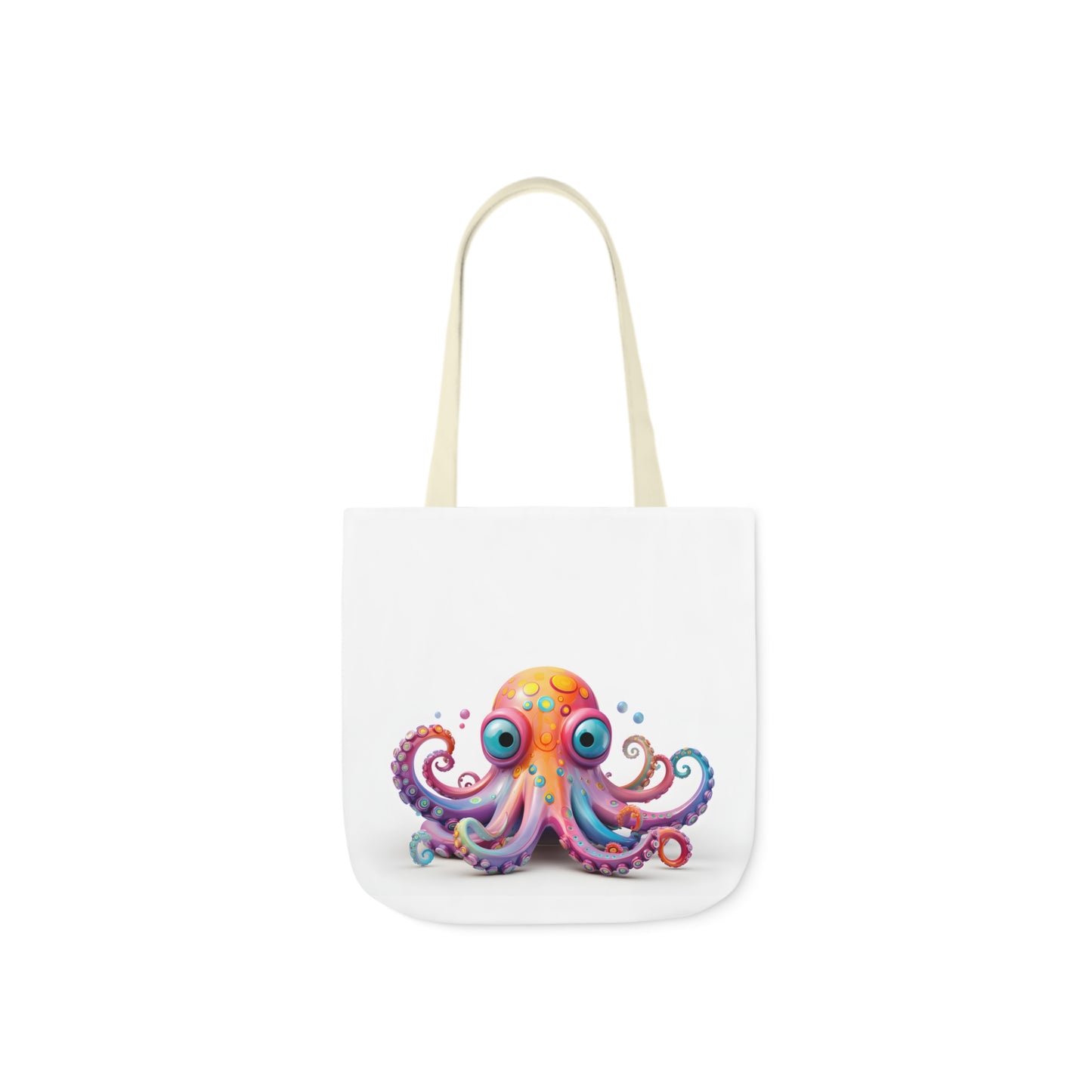 Colorful Octopus Polyester Canvas Tote Bag (AOP)