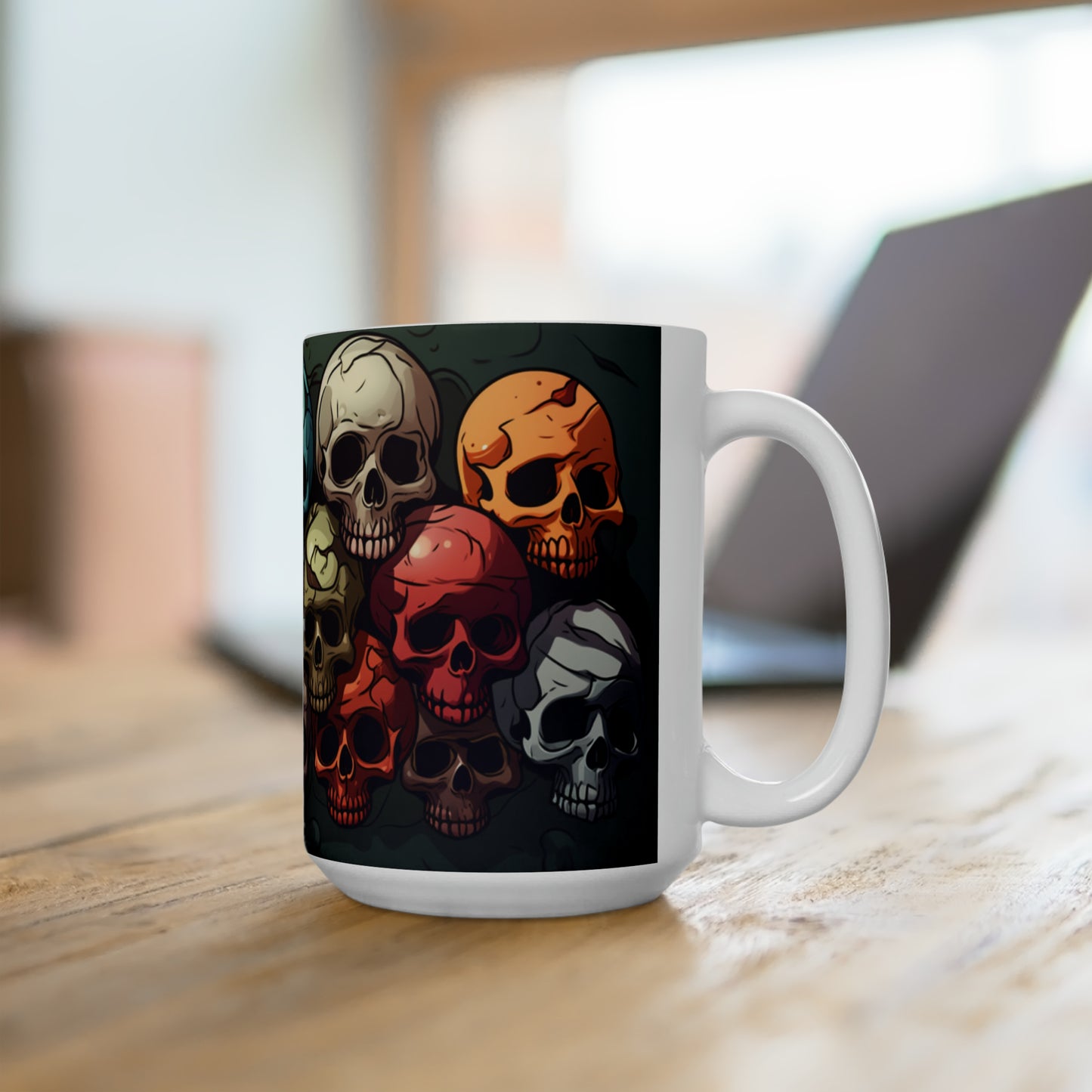 Colorful Skull Ceramic Mug 15oz