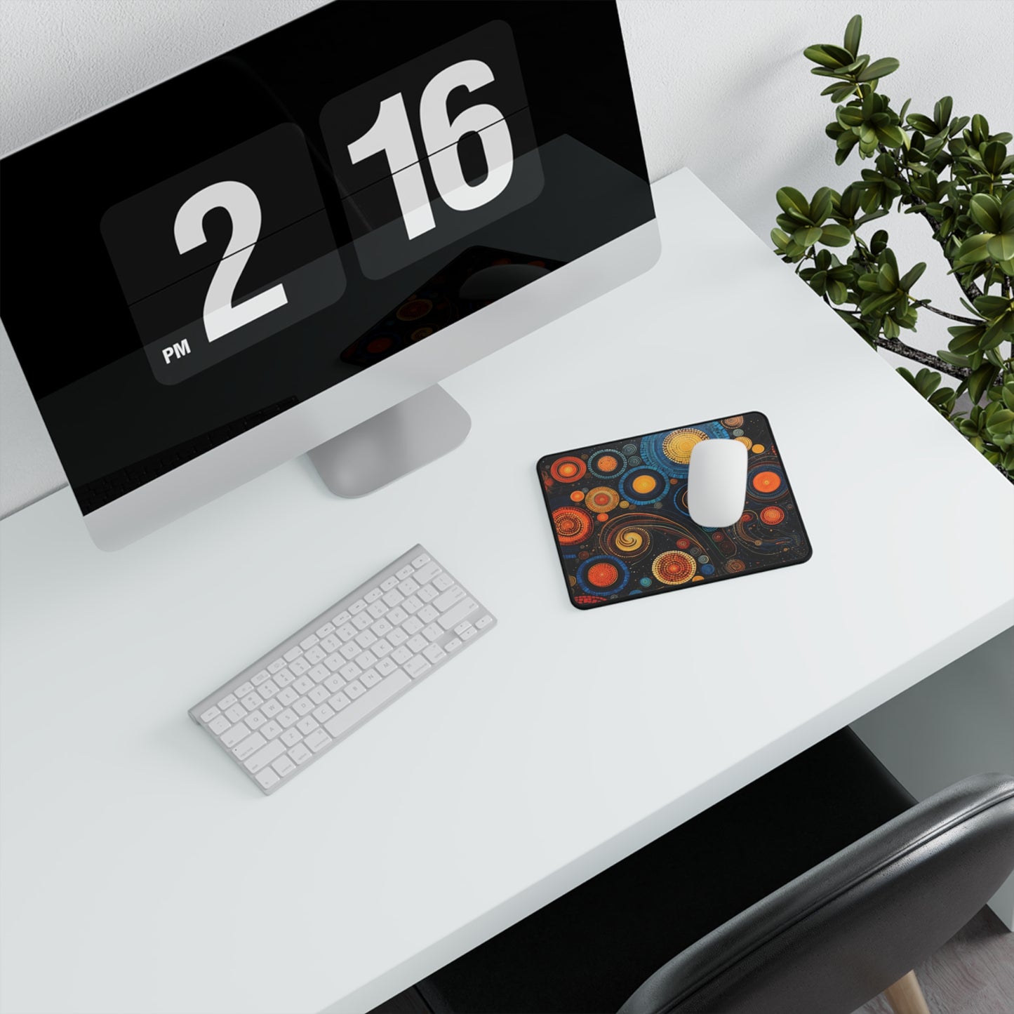 Colorful Circles and Spirals Non-Slip Mouse Pads