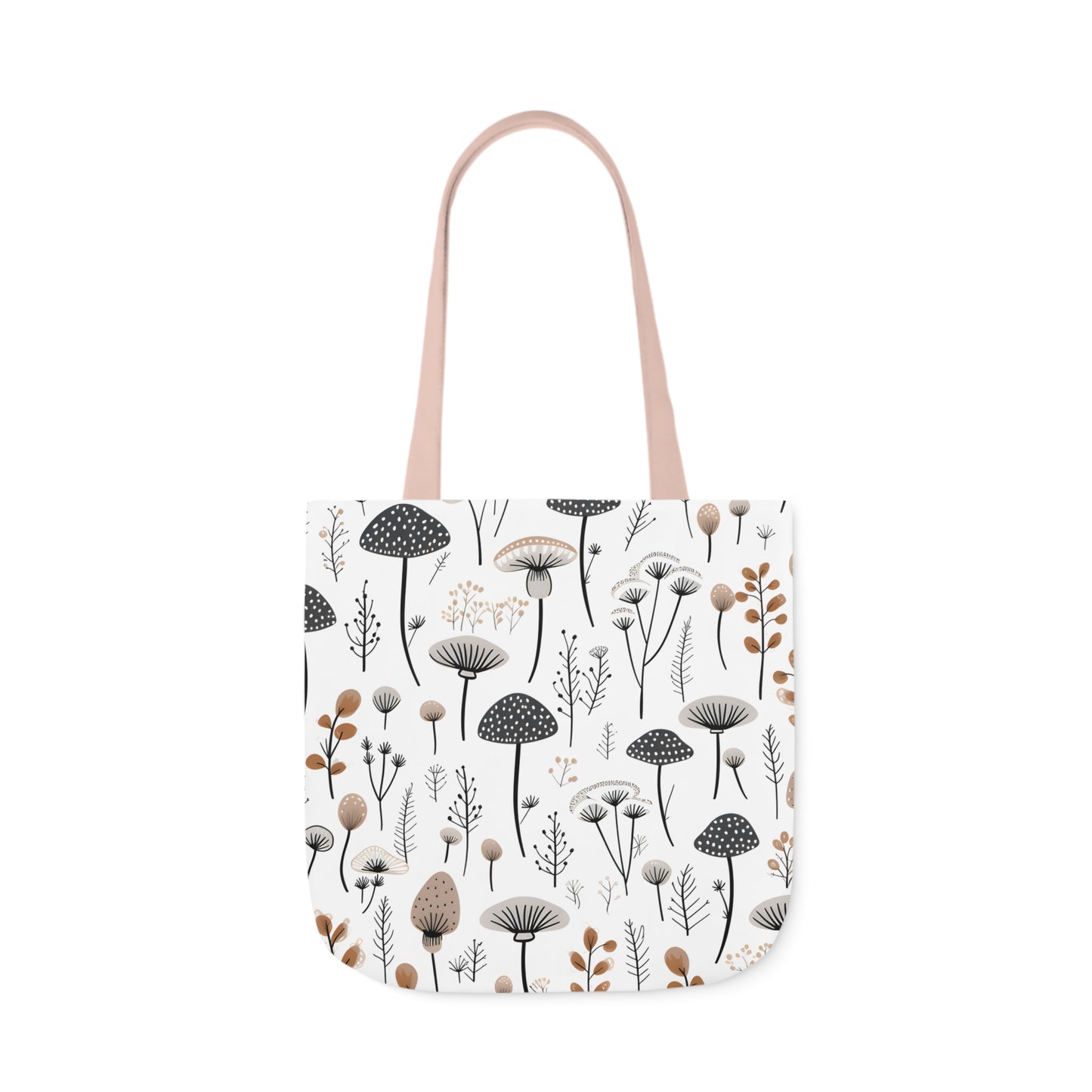 Plants and Mushrooms Polyester Canvas Tote Bag (AOP)