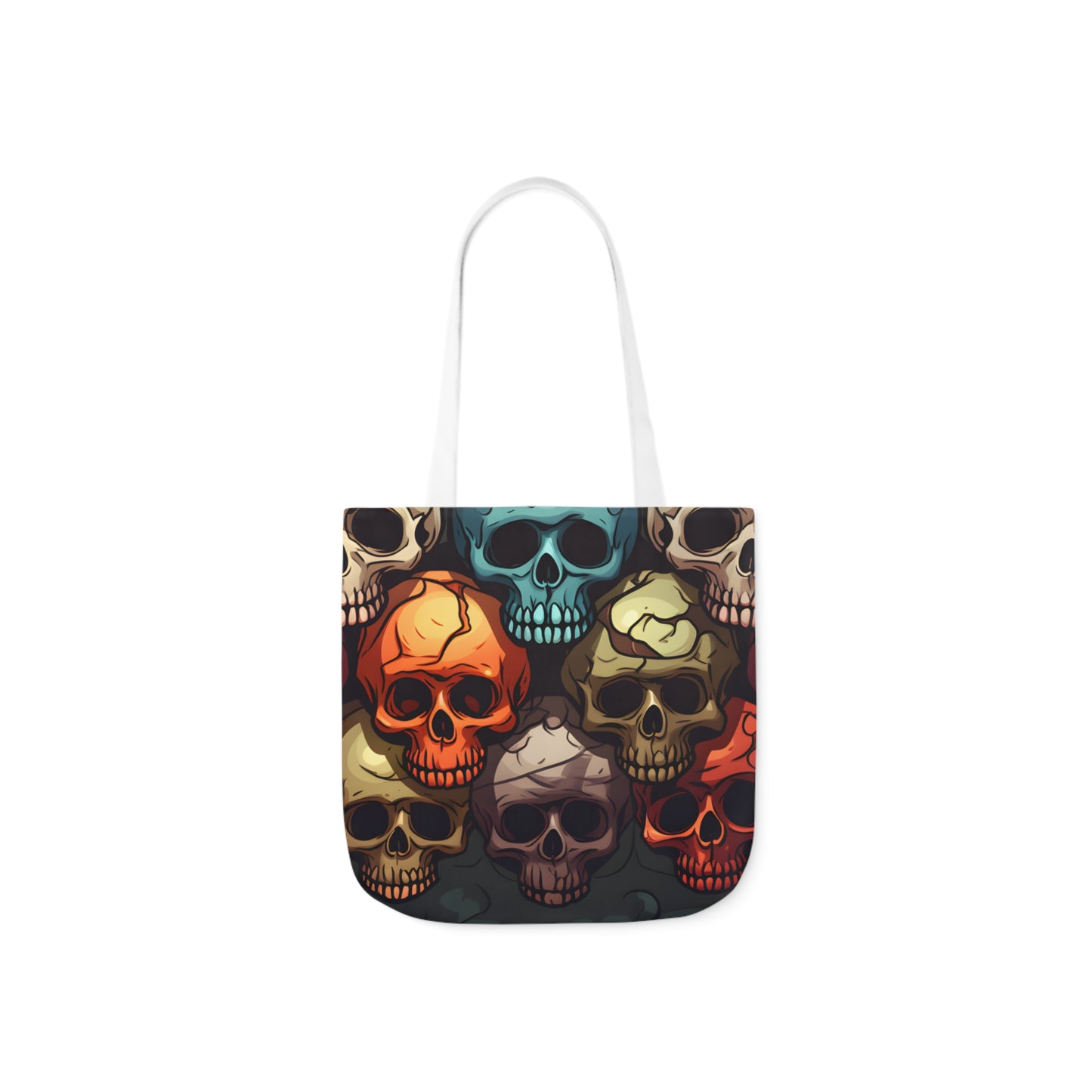 Colorful Skull Polyester Canvas Tote Bag (AOP)