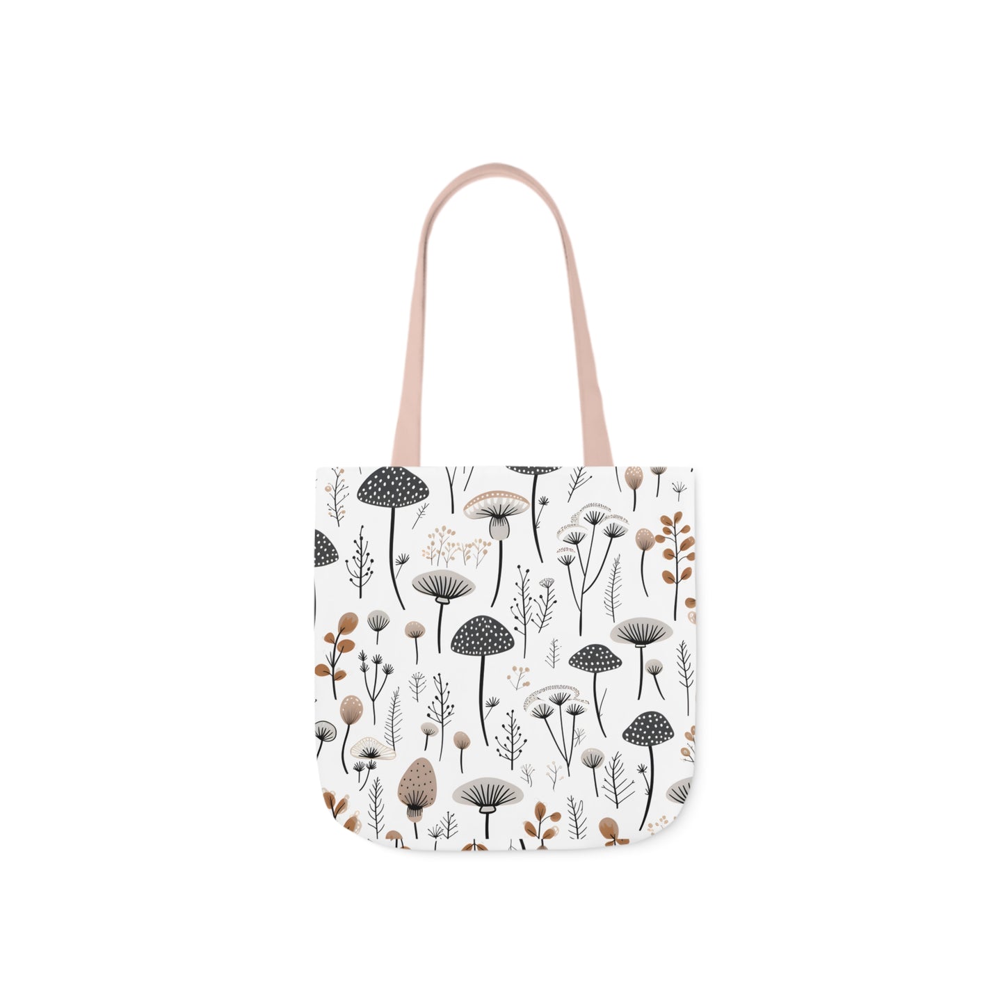 Plants and Mushrooms Polyester Canvas Tote Bag (AOP)