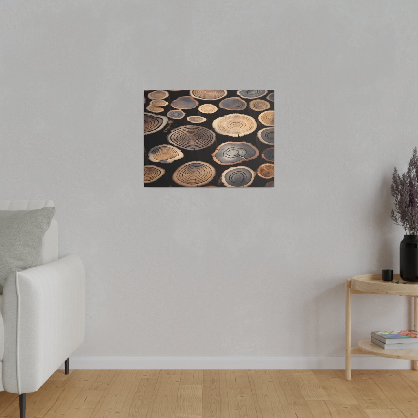 Wood Round Matte Canvas, Stretched, 0.75" pn015