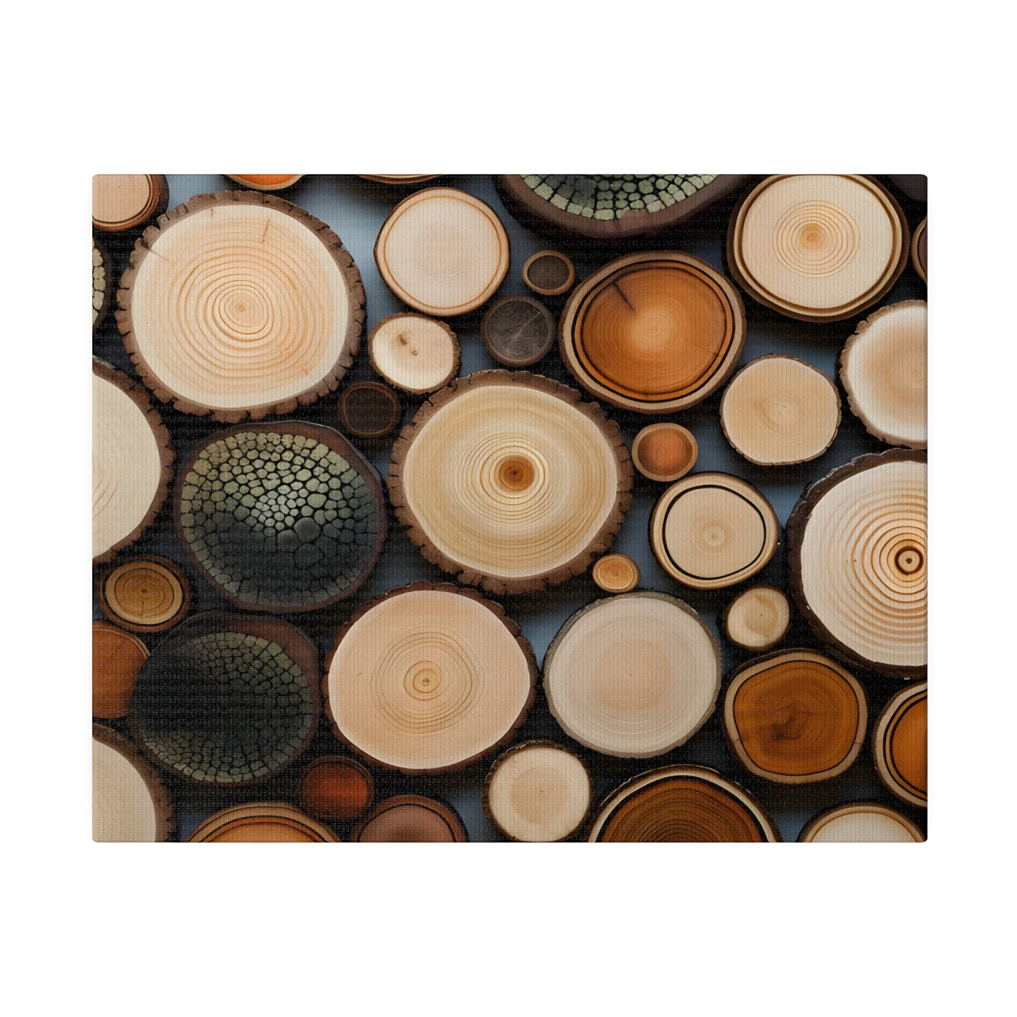 Wood Rounds Matte Canvas, Stretched, 0.75" pn014