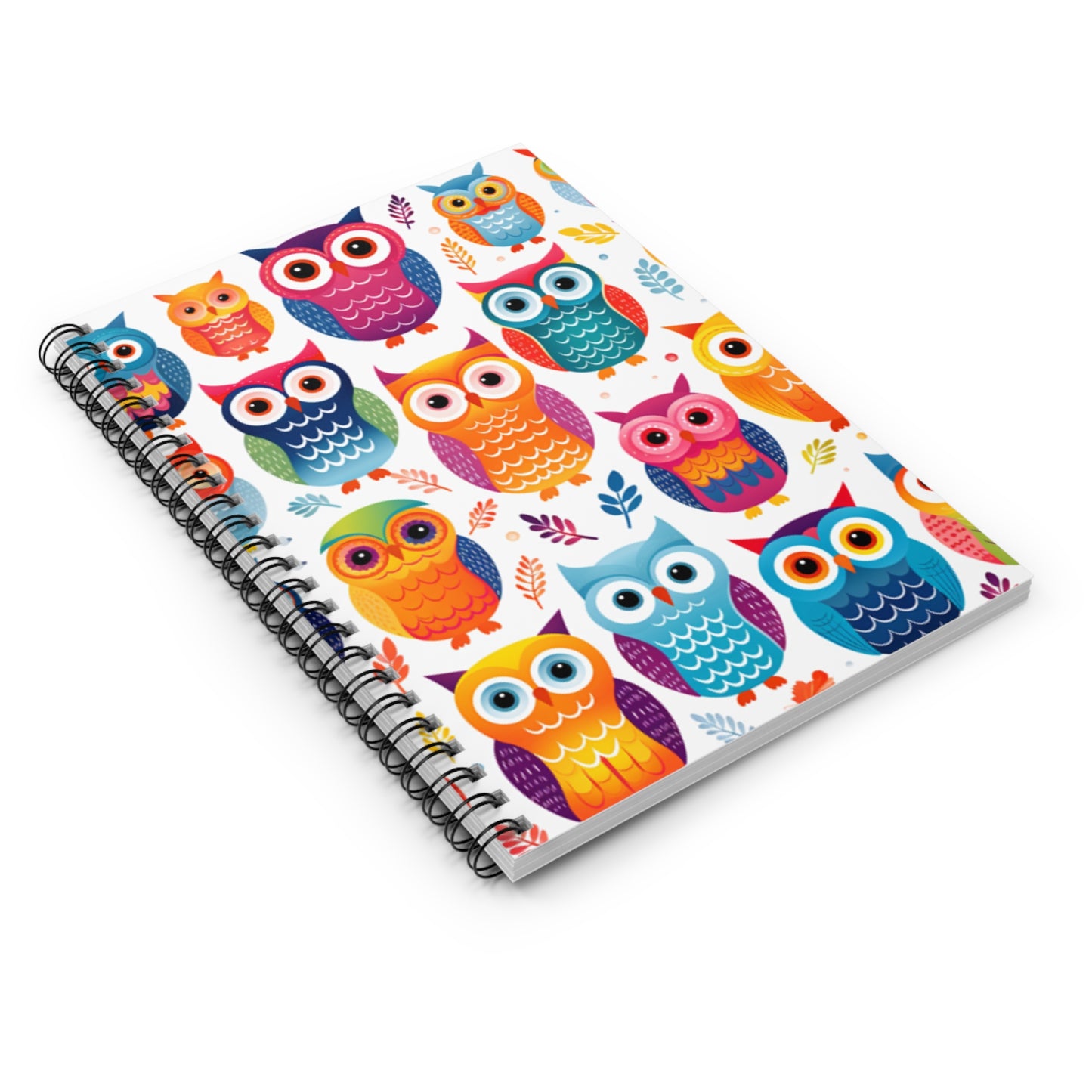 Colorful Owl Spiral Notebook - Ruled Line