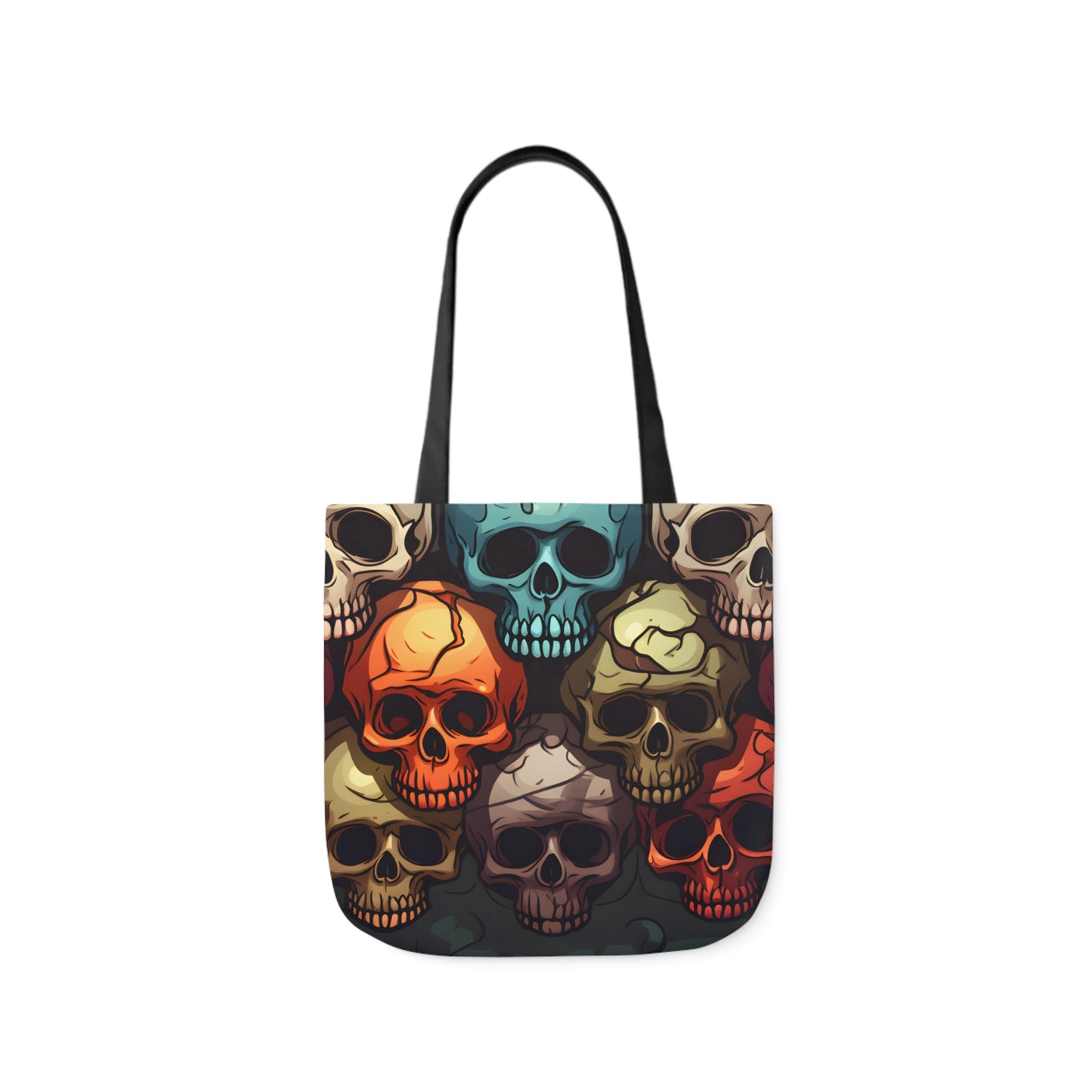 Colorful Skull Polyester Canvas Tote Bag (AOP)