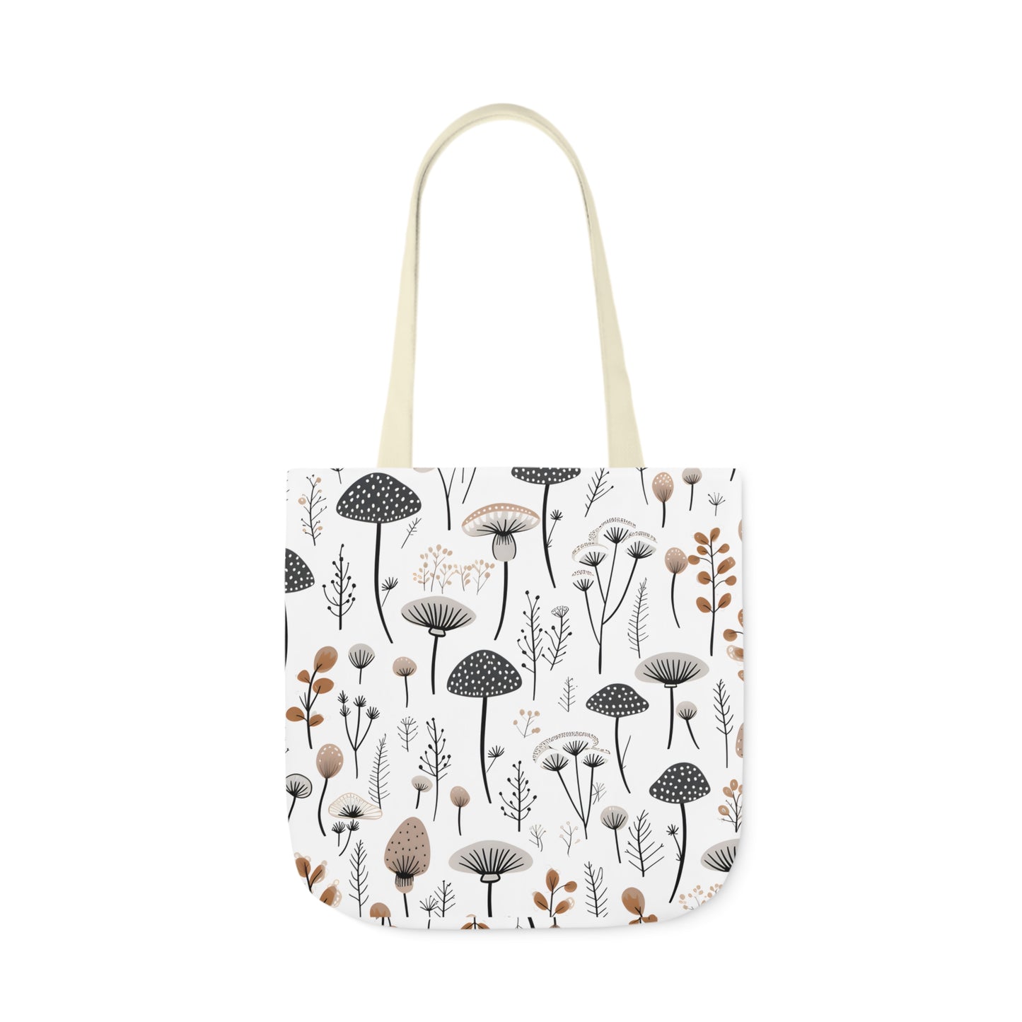 Plants and Mushrooms Polyester Canvas Tote Bag (AOP)