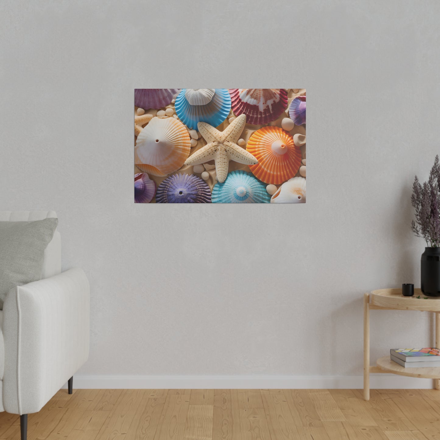 Starfish And Seashells Matte Canvas, Stretched, 0.75" pn004