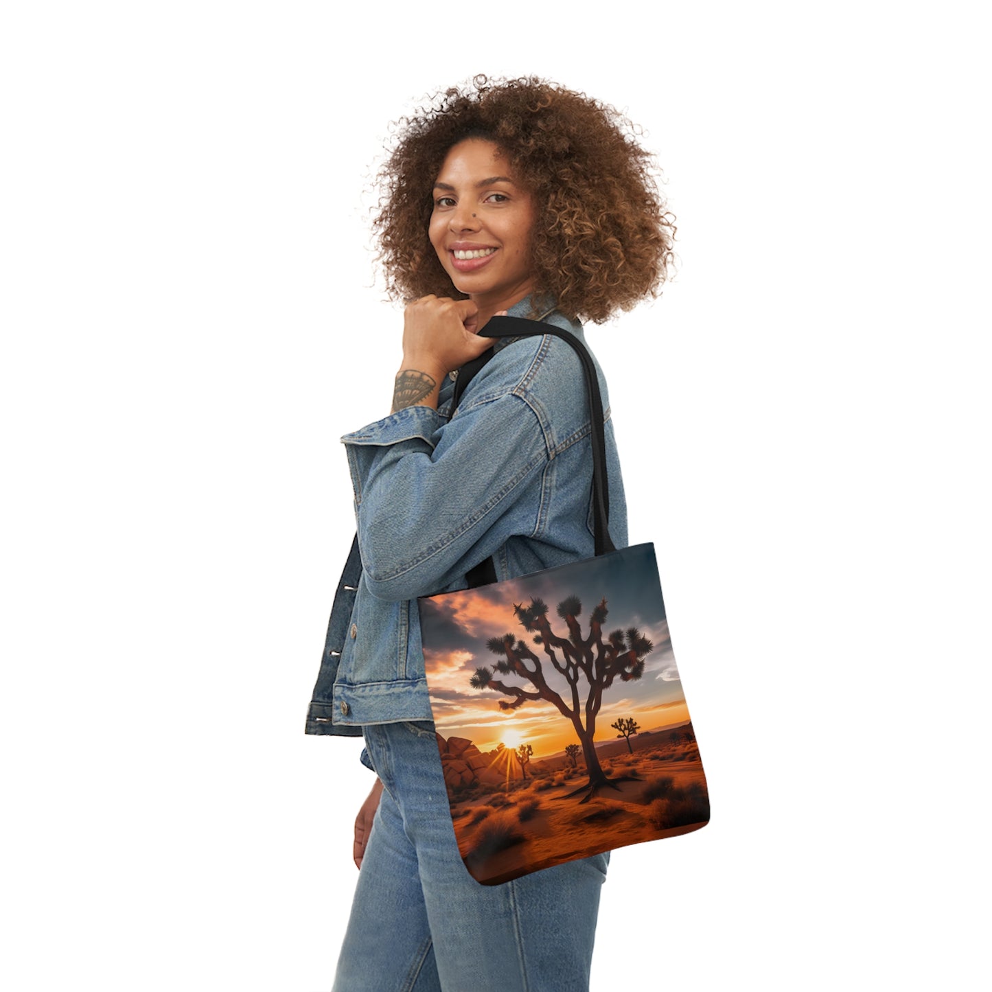 Joshua Tree Polyester Canvas Tote Bag (AOP)