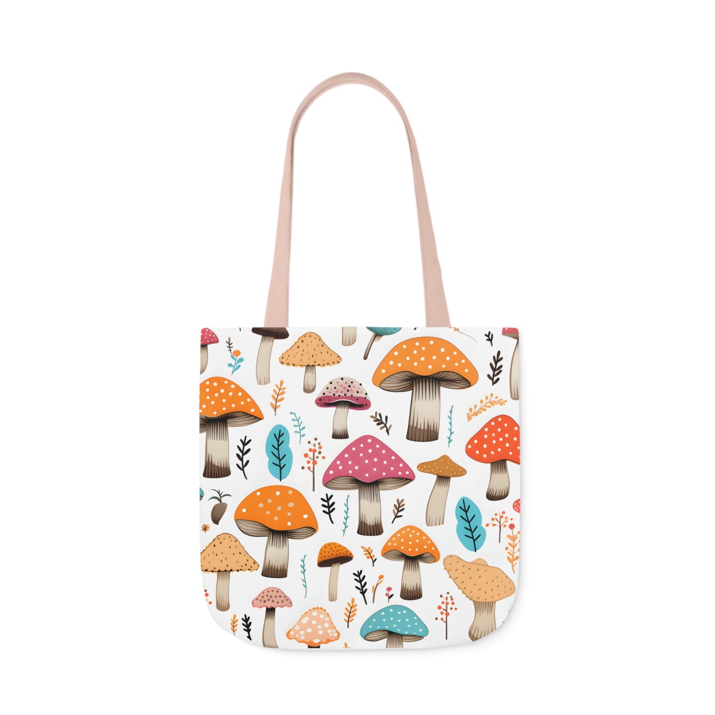Colorful Mushroom Polyester Canvas Tote Bag (AOP)