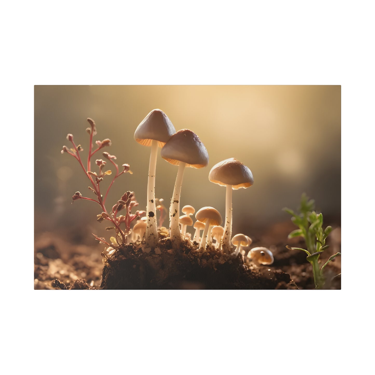 Tiny Mushrooms Matte Canvas, Stretched, 0.75" pn025