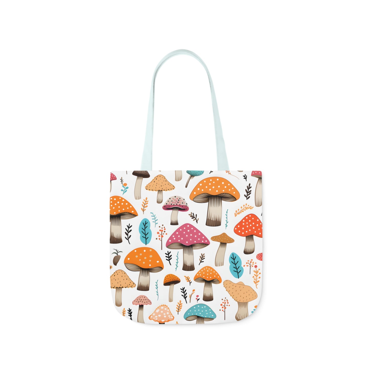 Colorful Mushroom Polyester Canvas Tote Bag (AOP)