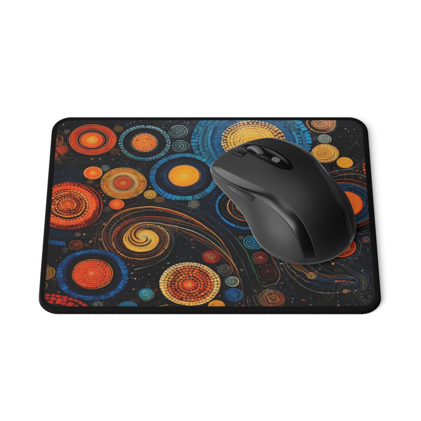Colorful Circles and Spirals Non-Slip Mouse Pads