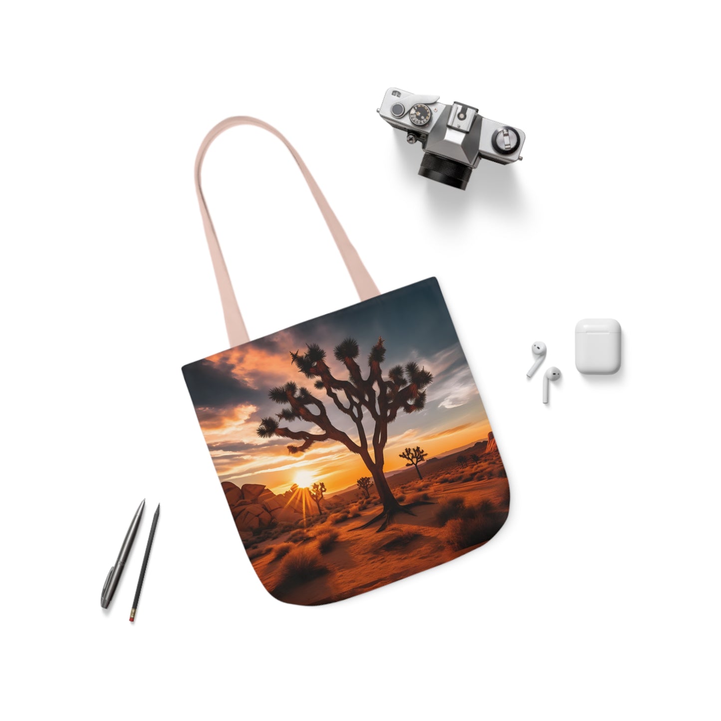 Joshua Tree Polyester Canvas Tote Bag (AOP)