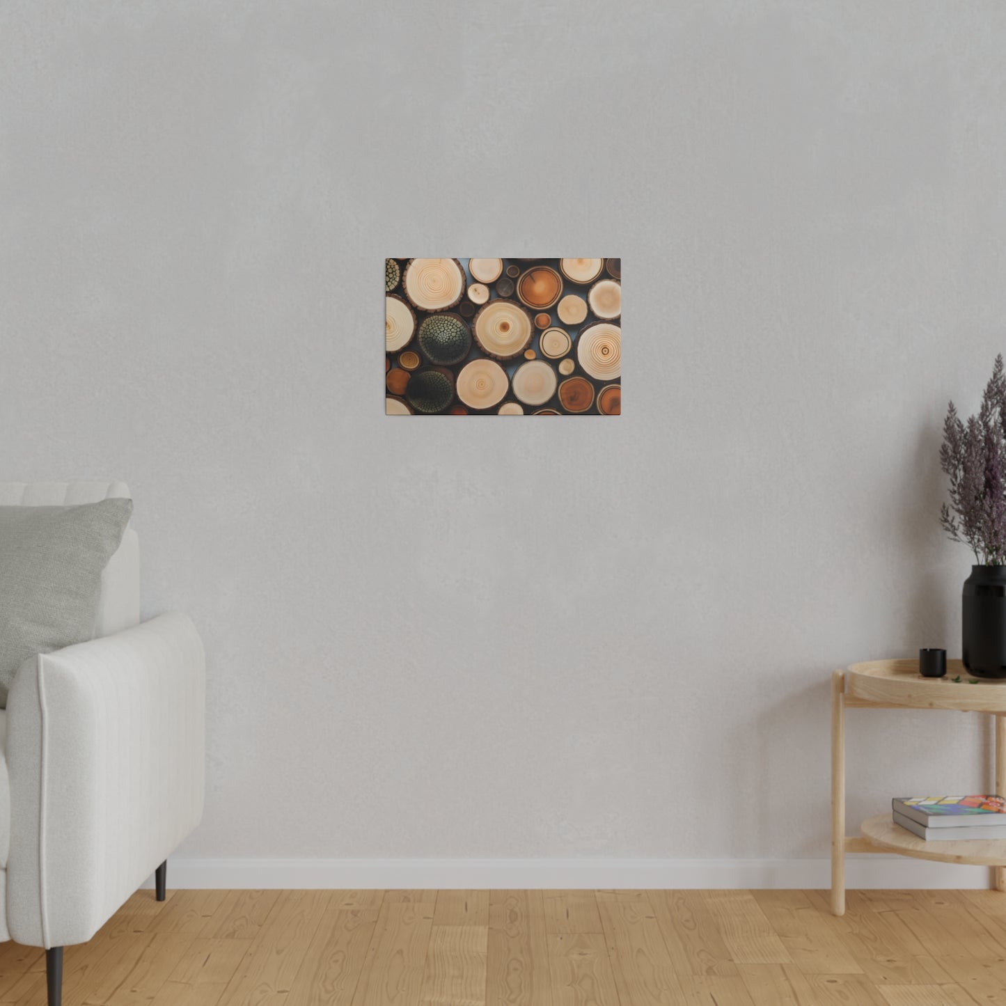 Wood Rounds Matte Canvas, Stretched, 0.75" pn014